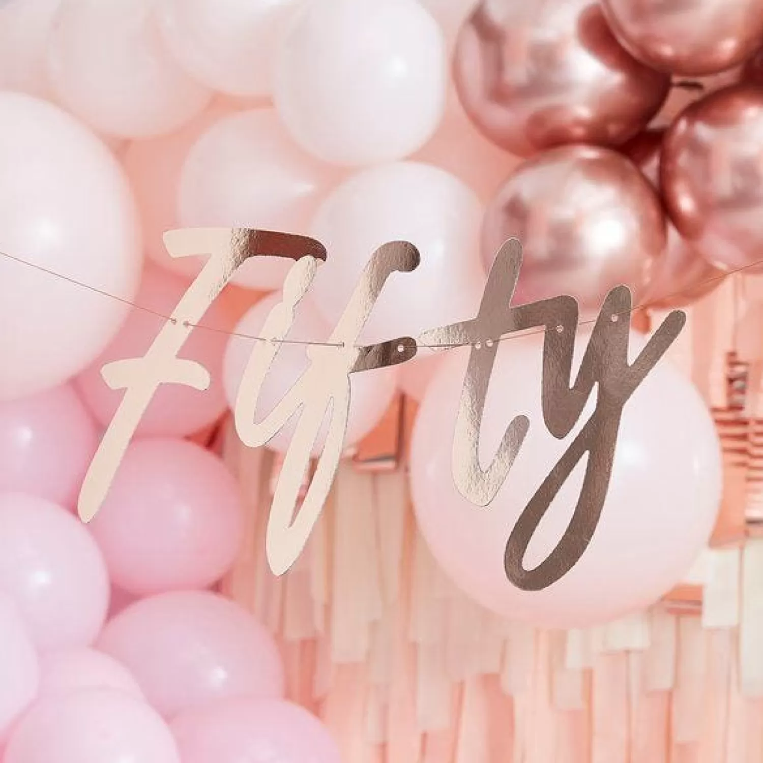 Sale Party Delights 50Th Rose Gold Happy Birthday Banner Bunting