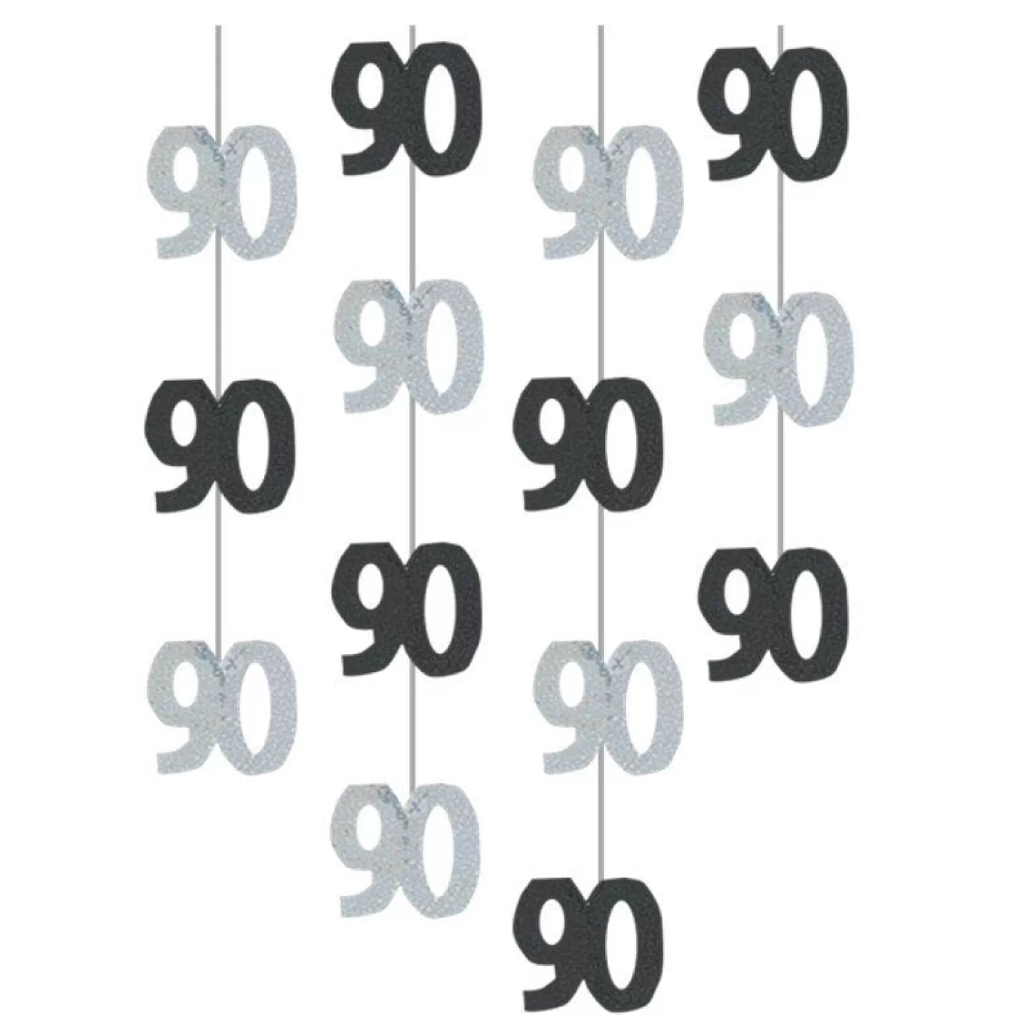Best Sale Party Delights 90Th Birthday Black Hanging Decorations - 5Ft Party Decorations (6Pk)