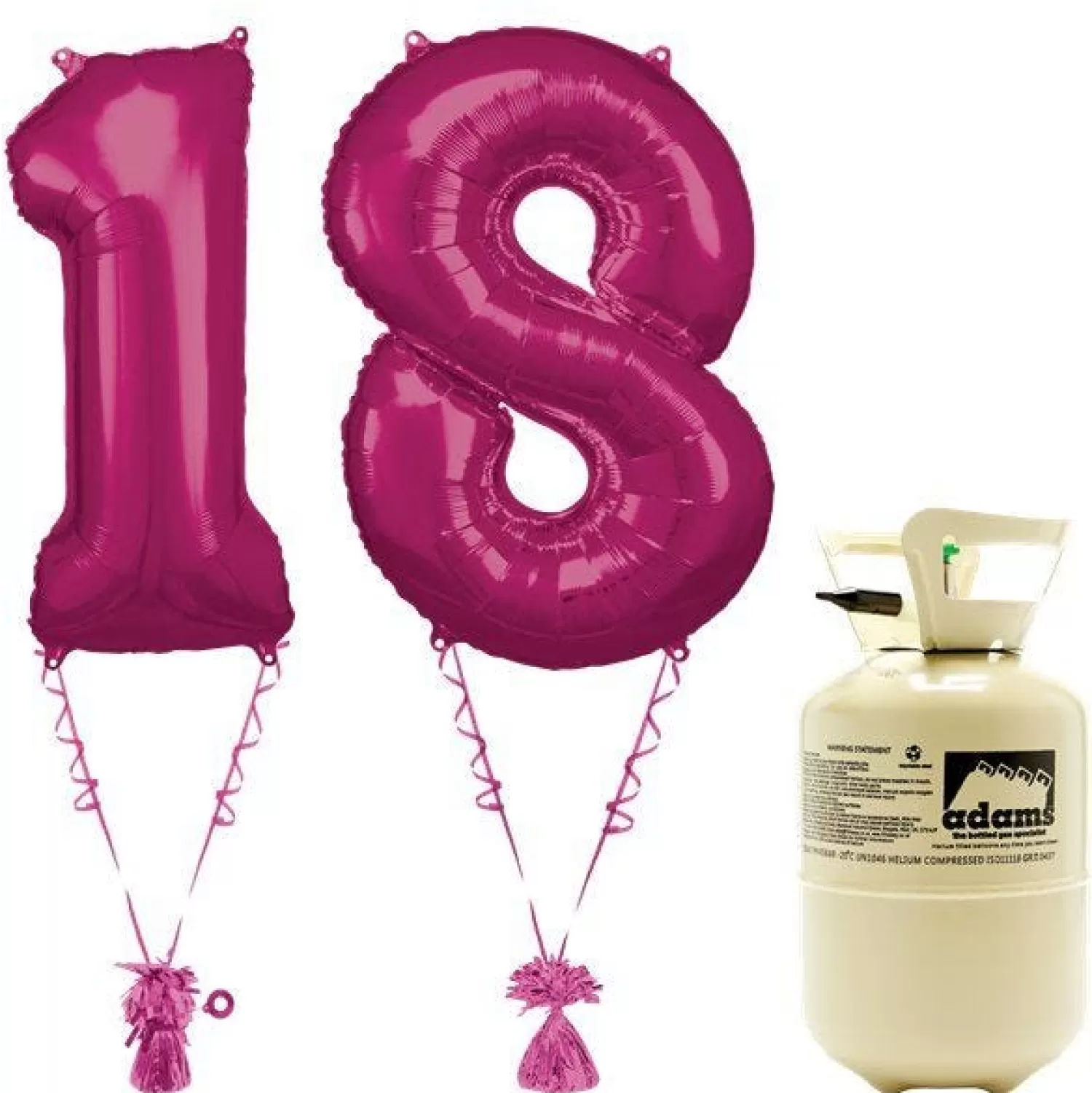 New Party Delights Age 18 Pink Foil Kit With Helium, Ribbon And Weights
