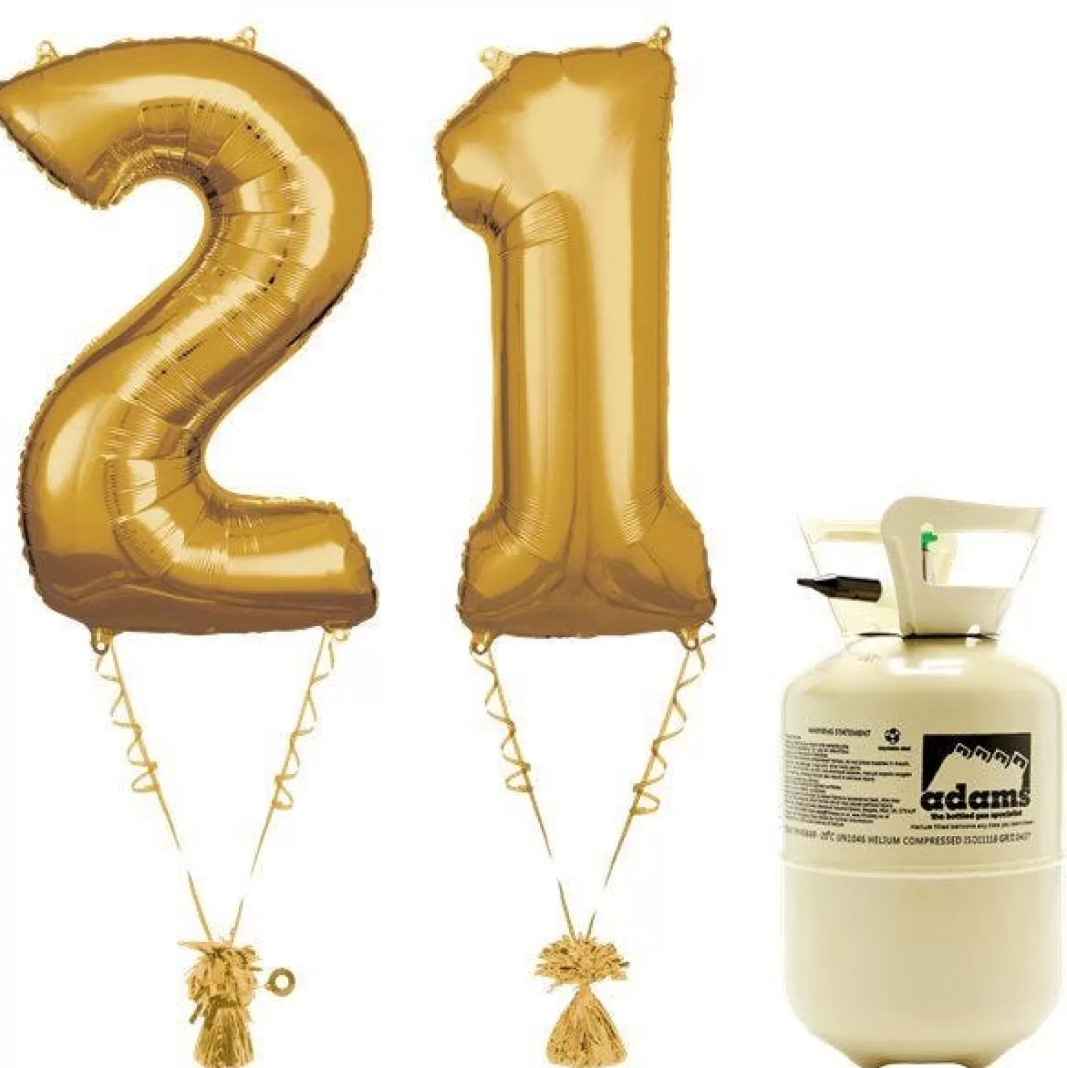 Fashion Party Delights Age 21 Gold Foil Kit With Helium, Ribbon And Weights