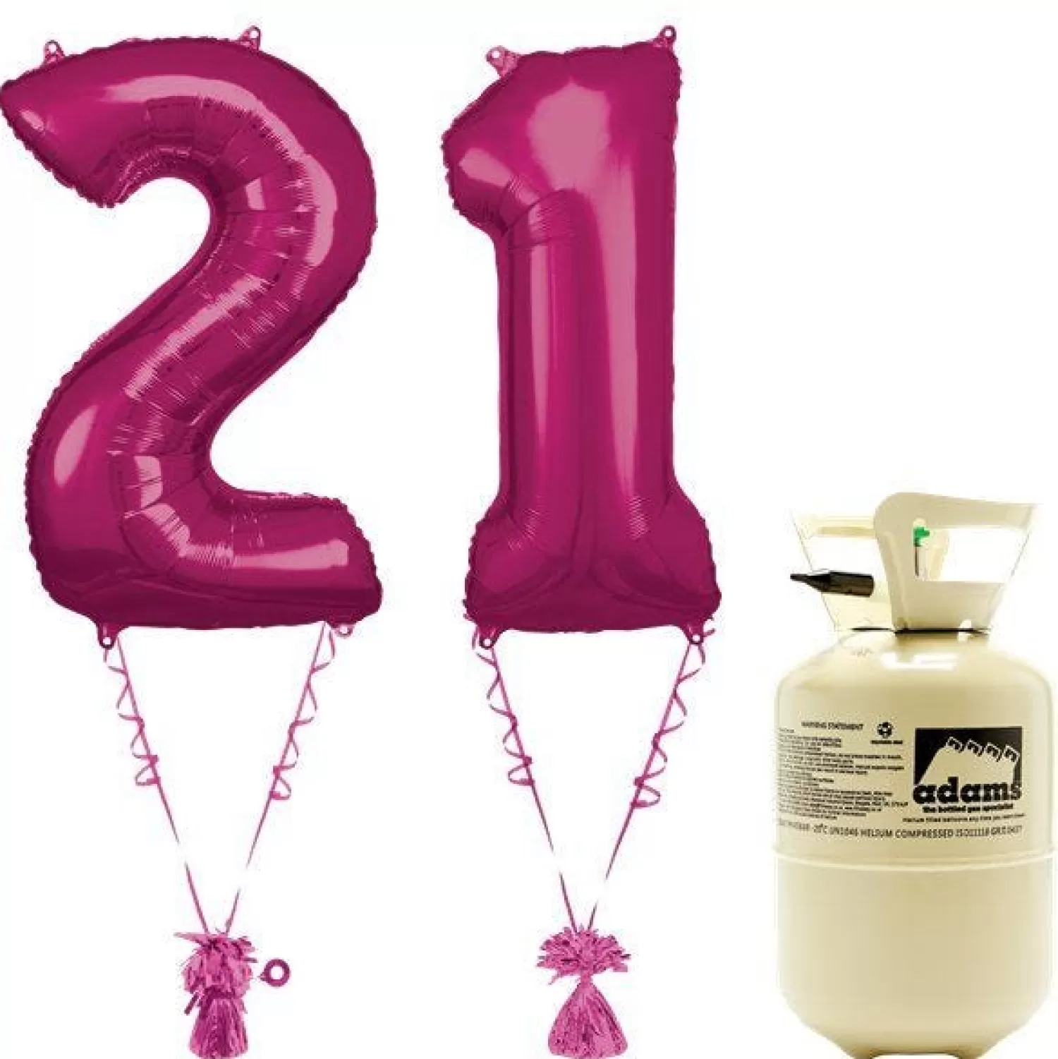 Best Sale Party Delights Age 21 Pink Foil Kit With Helium, Ribbon And Weights