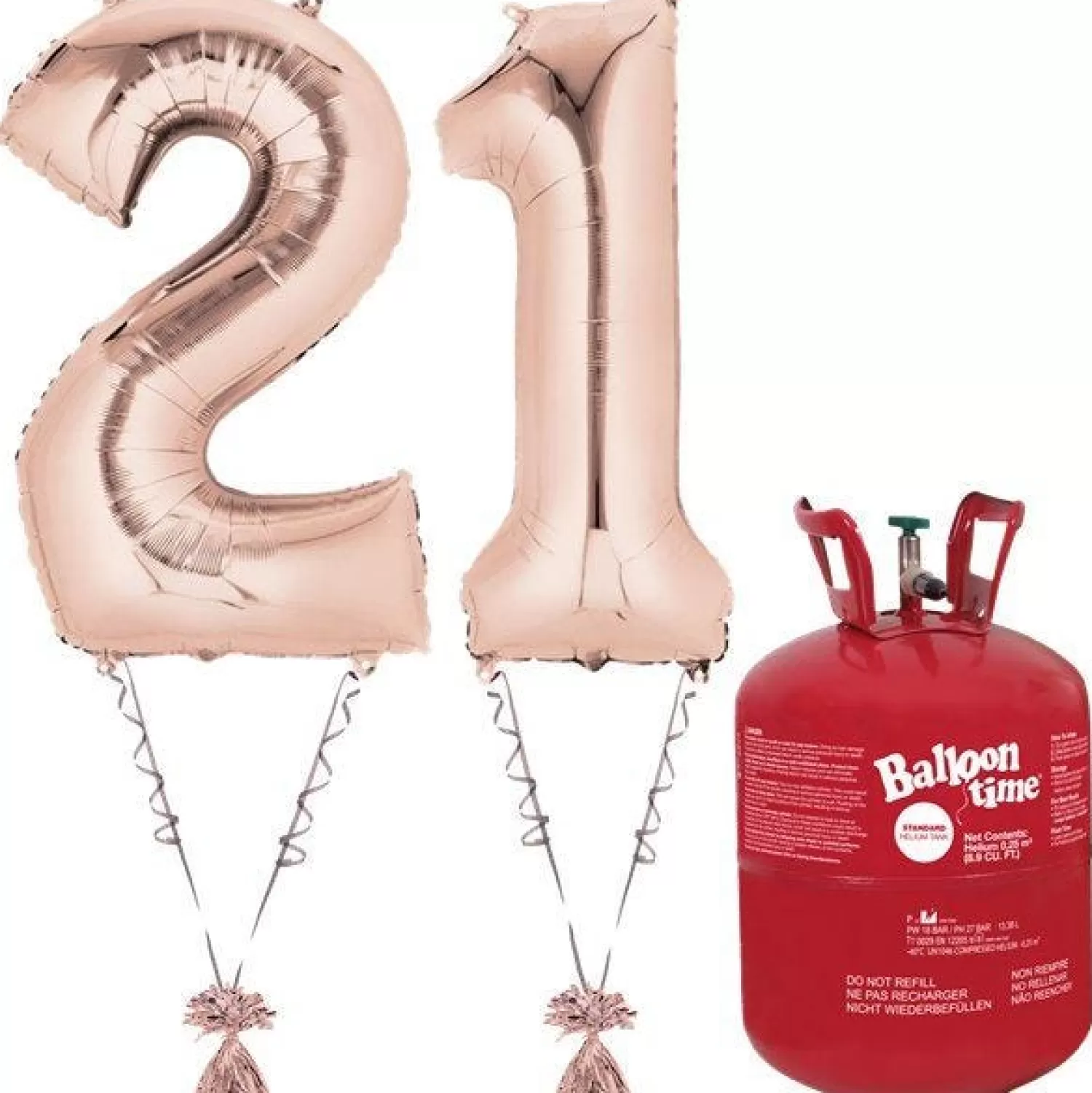 Cheap Party Delights Age 21 Rose Gold Foil Kit With Helium, Ribbon And Weights