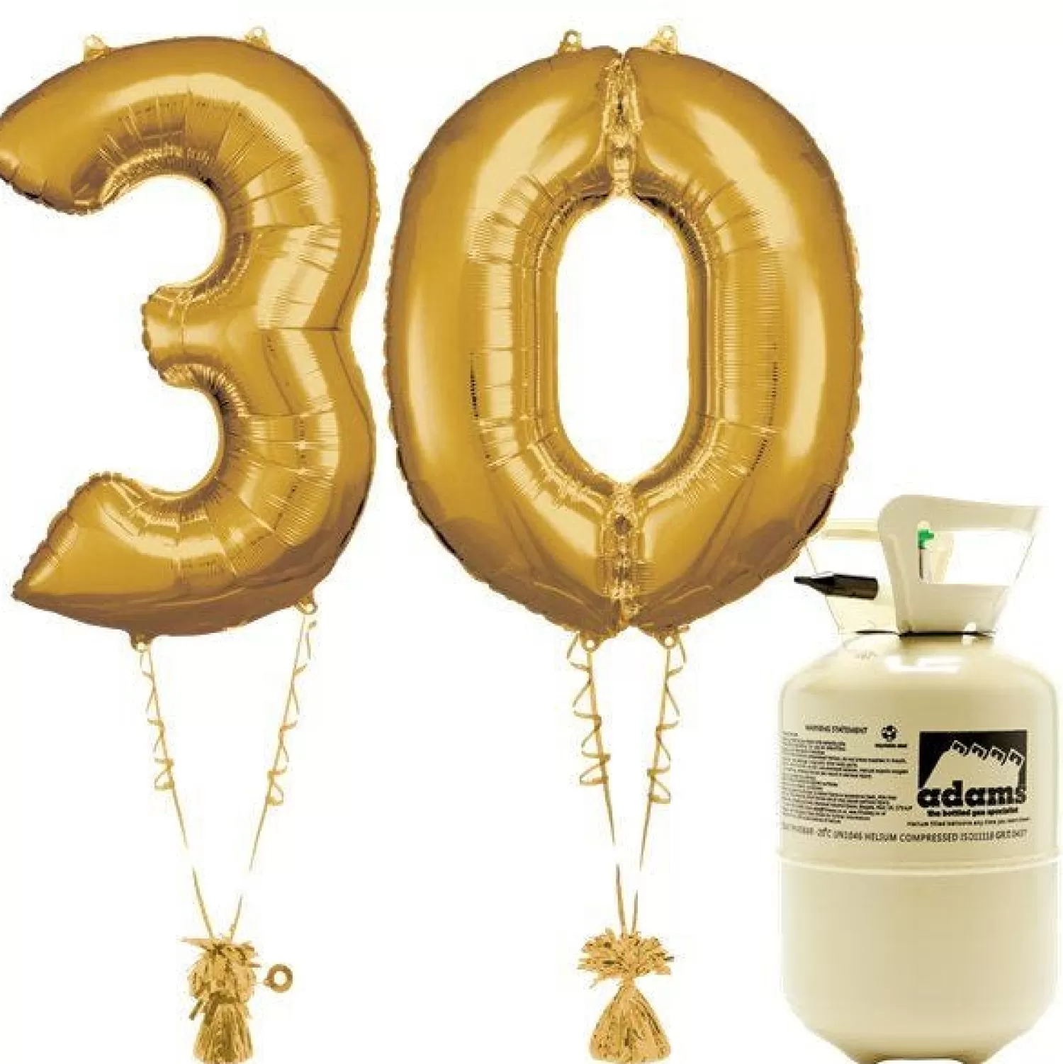 Cheap Party Delights Age 30 Gold Foil Kit With Helium, Ribbon And Weights