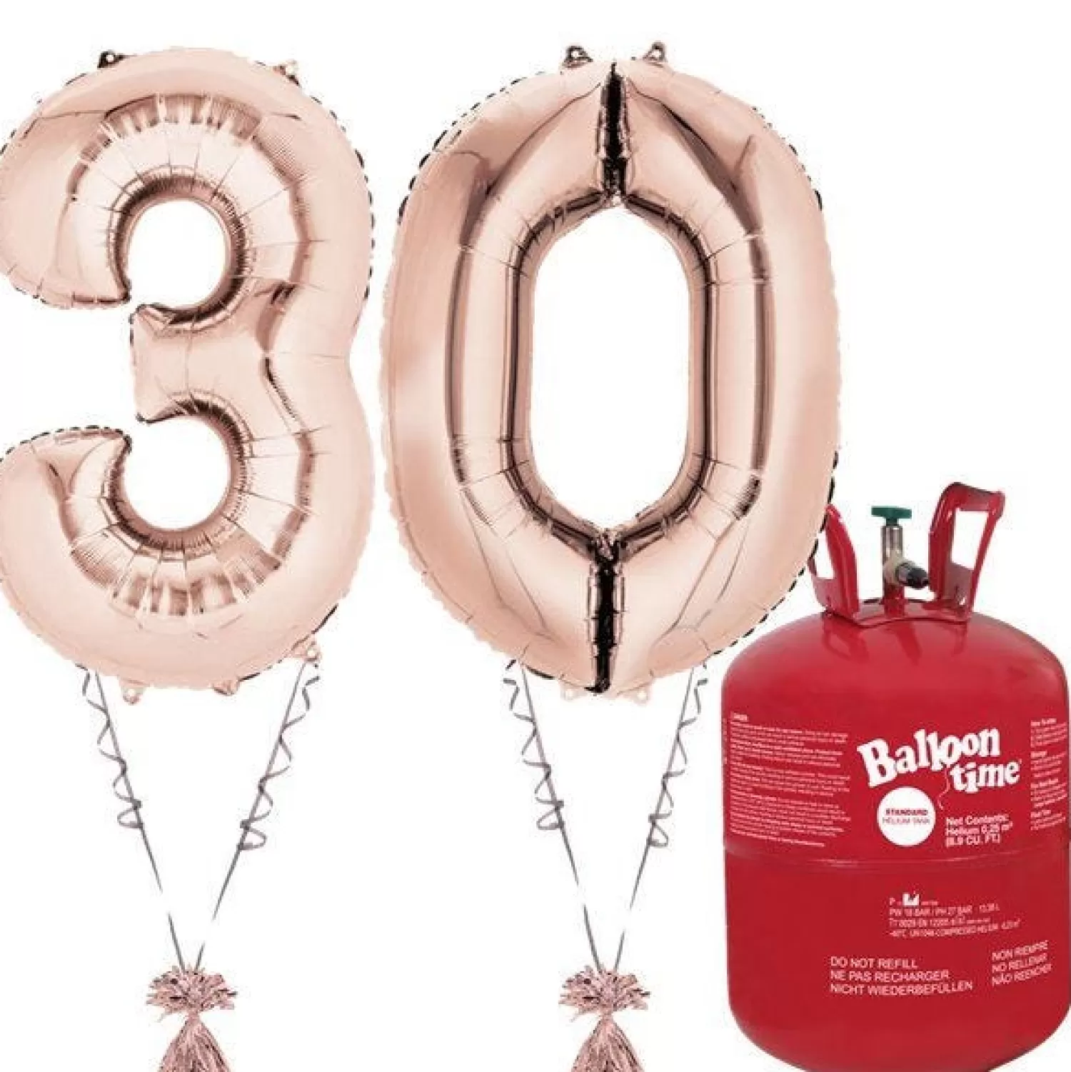 Flash Sale Party Delights Age 30 Rose Gold Foil Kit With Helium, Ribbon And Weights