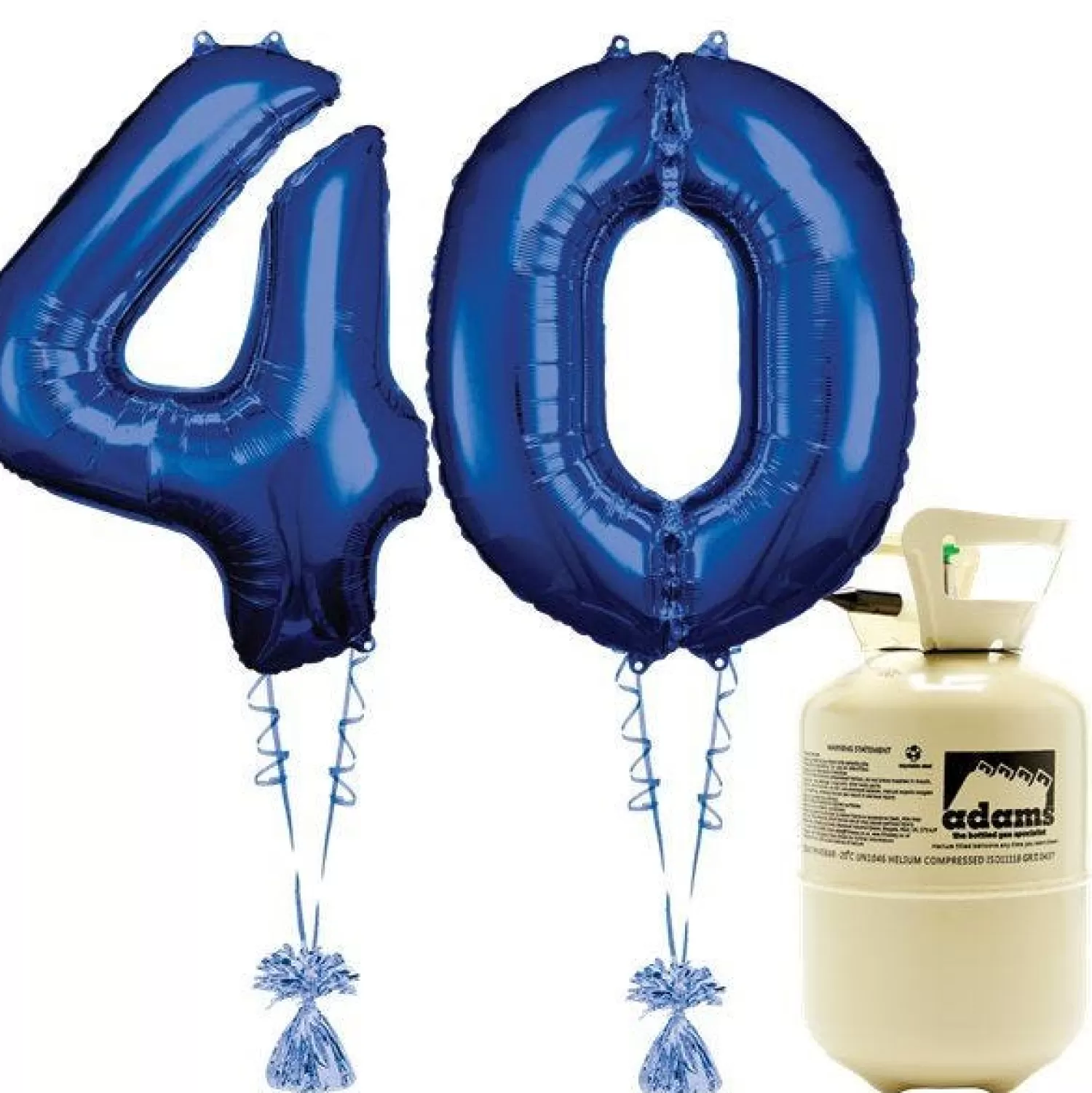 Cheap Party Delights Age 40 Blue Foil Kit With Helium, Ribbon And Weights