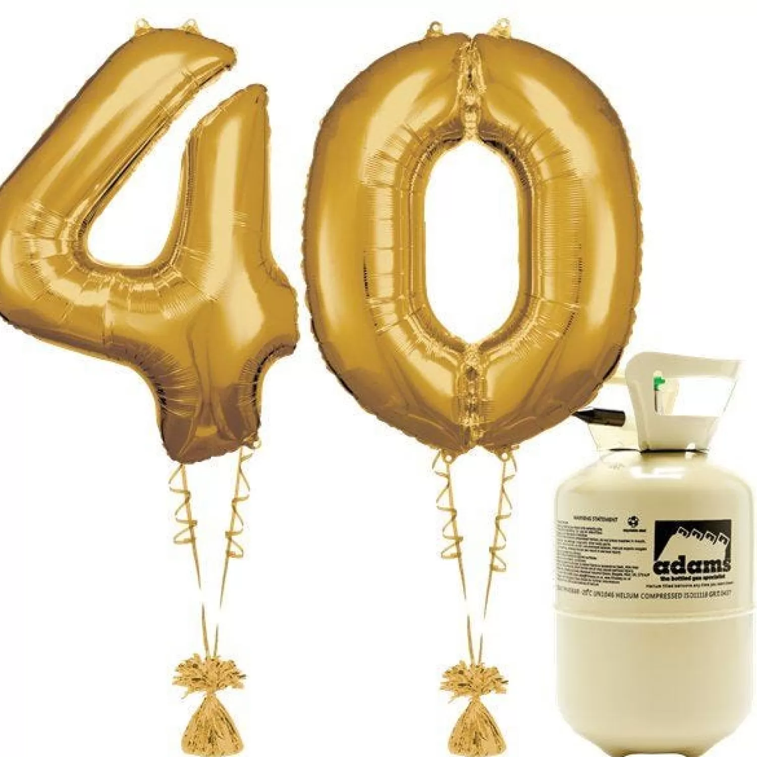 Discount Party Delights Age 40 Gold Foil Kit With Helium, Ribbon And Weights