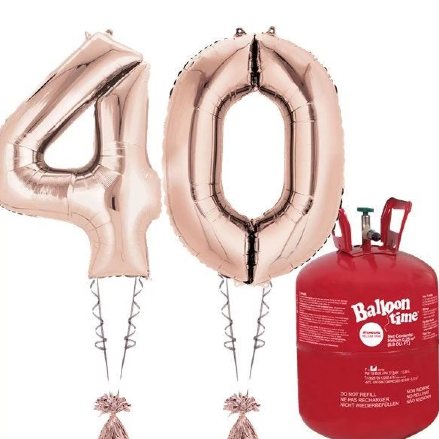 Best Sale Party Delights Age 40 Rose Gold Foil Kit With Helium, Ribbon And Weights