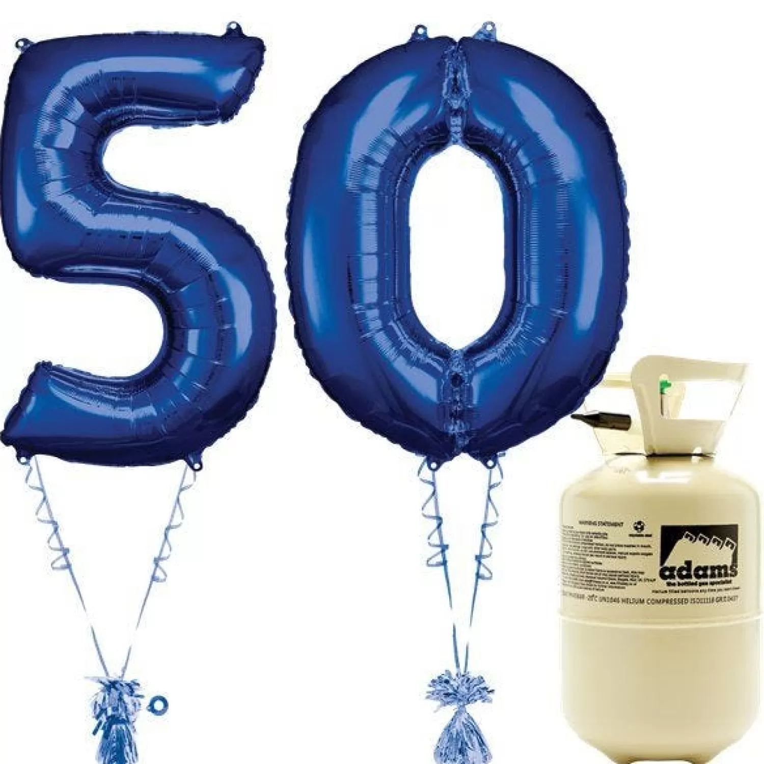Cheap Party Delights Age 50 Blue Foil Kit With Helium, Ribbon And Weights