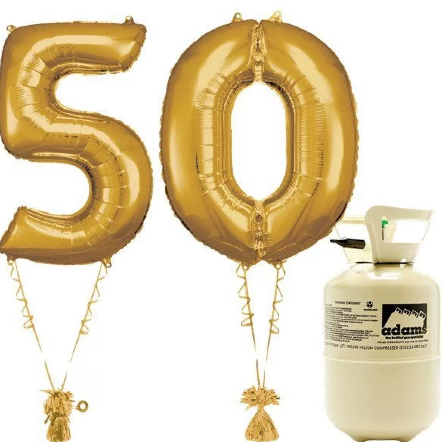 Online Party Delights Age 50 Gold Foil Kit With Helium, Ribbon And Weights