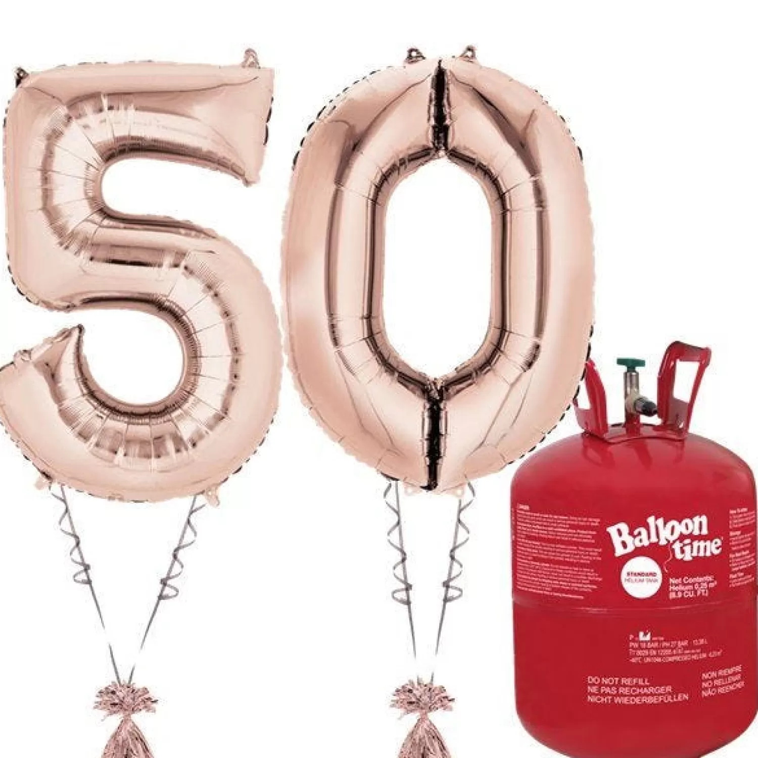 Cheap Party Delights Age 50 Rose Gold Foil Kit With Helium, Ribbon And Weights
