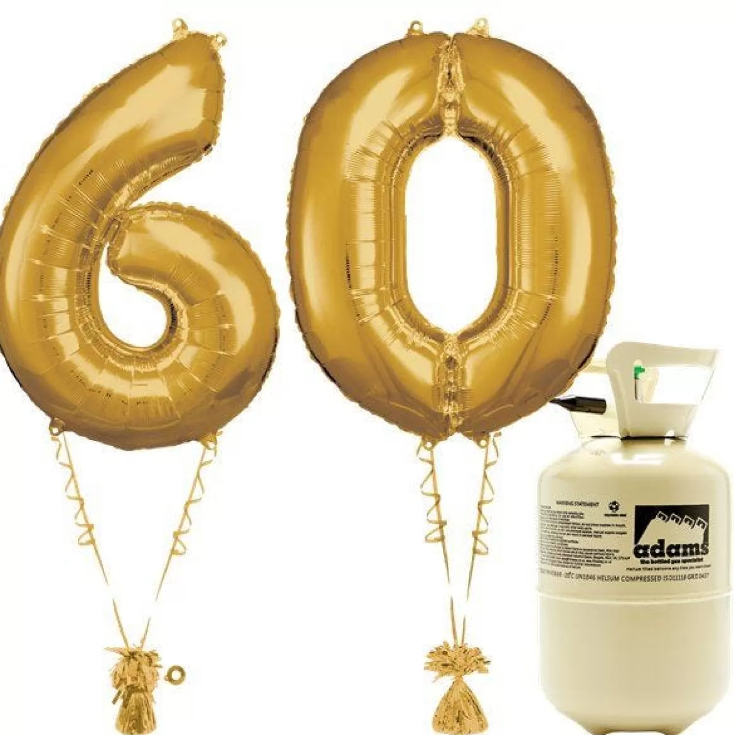 Fashion Party Delights Age 60 Gold Foil Kit With Helium, Ribbon And Weights