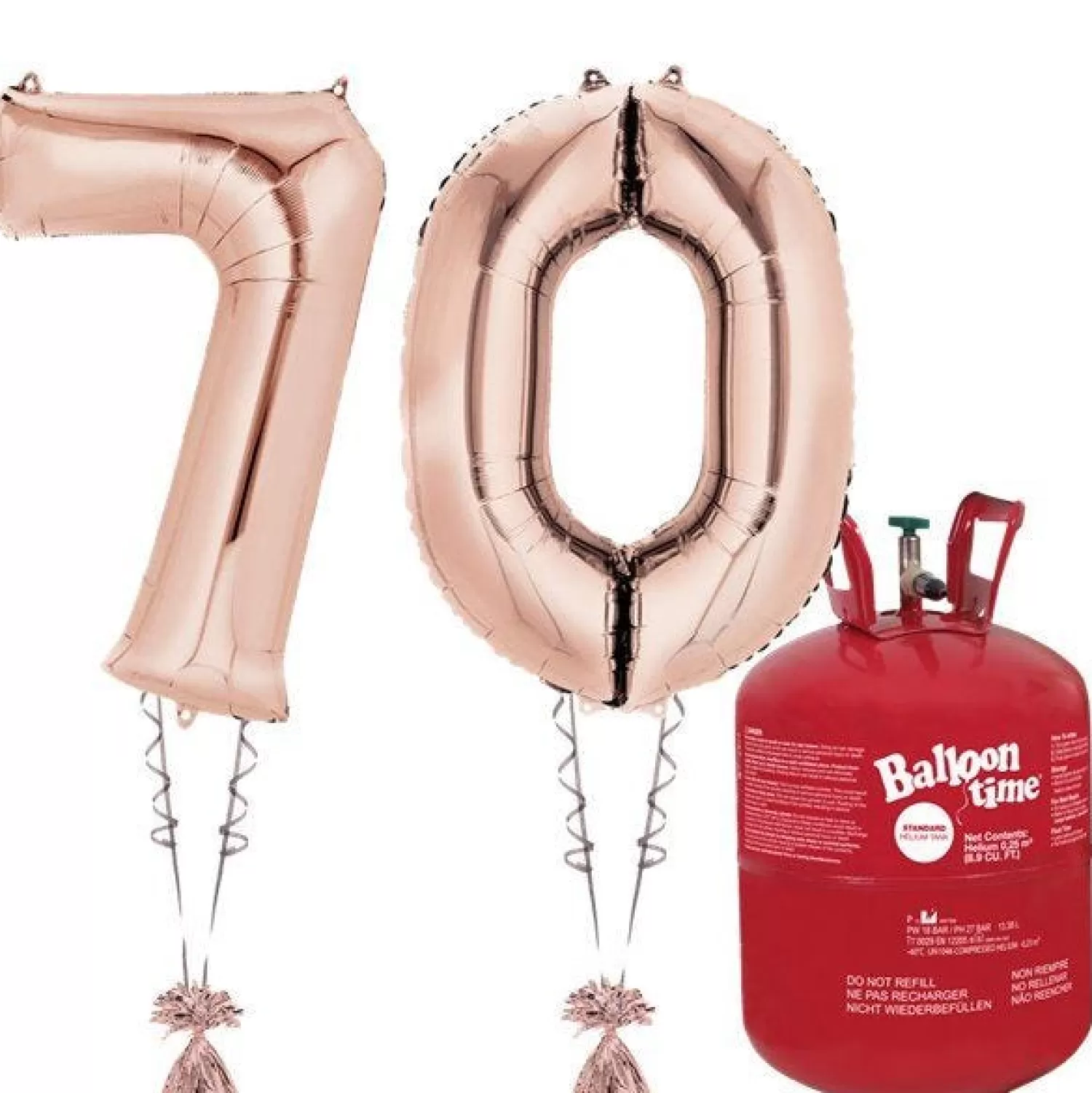 Online Party Delights Age 70 Rose Gold Foil Kit With Helium, Ribbon And Weights