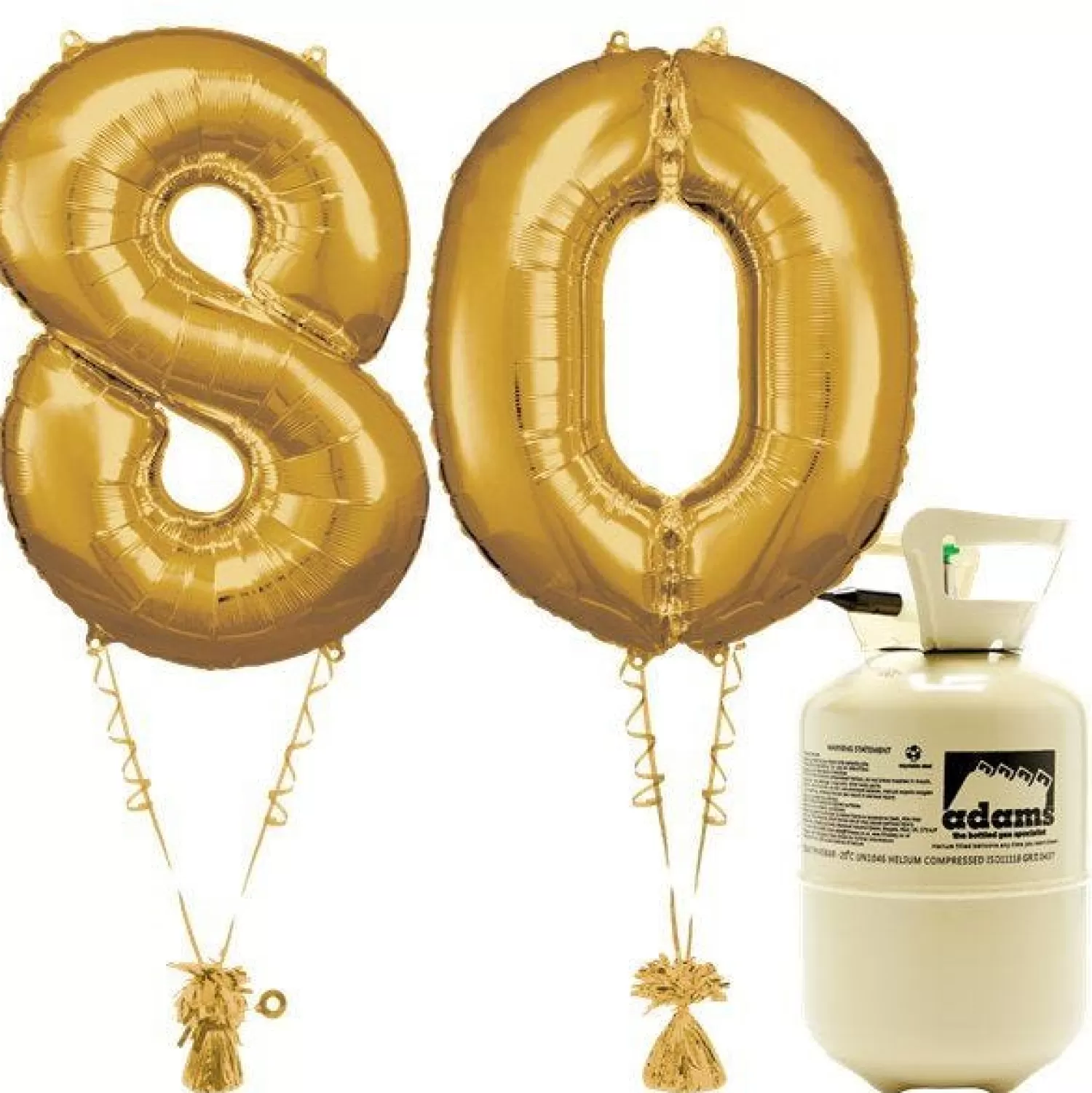 Store Party Delights Age 80 Gold Foil Kit With Helium, Ribbon And Weights