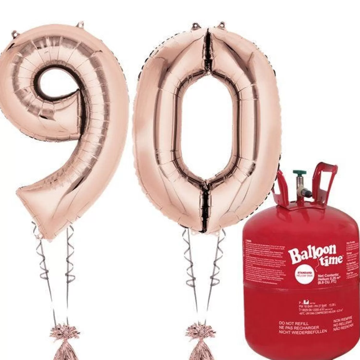 Online Party Delights Age 90 Rose Gold Foil Kit With Helium, Ribbon And Weights
