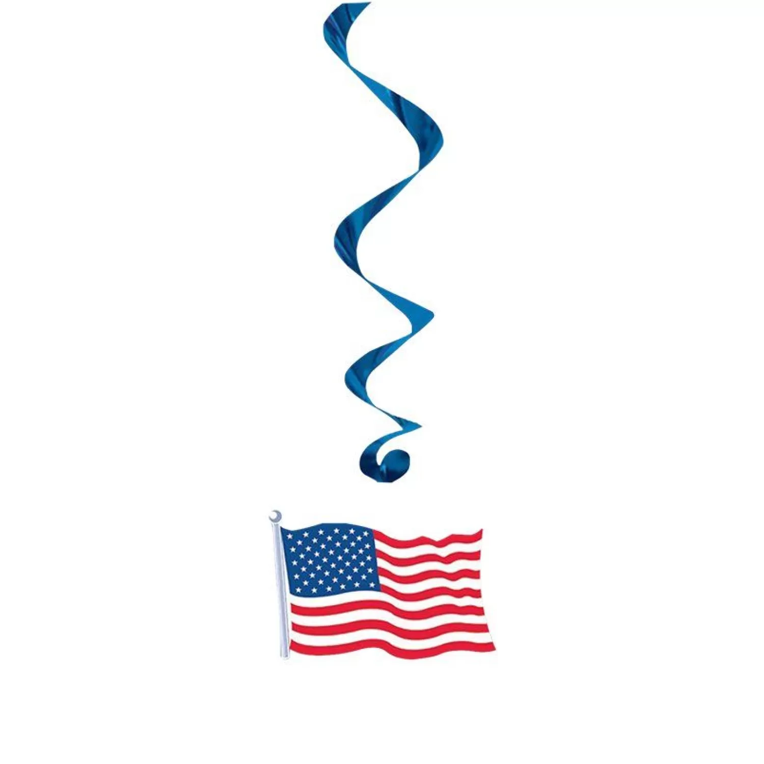 Cheap Party Delights American Flag Hanging Swirl - 4Th July Decoration (5Pk)
