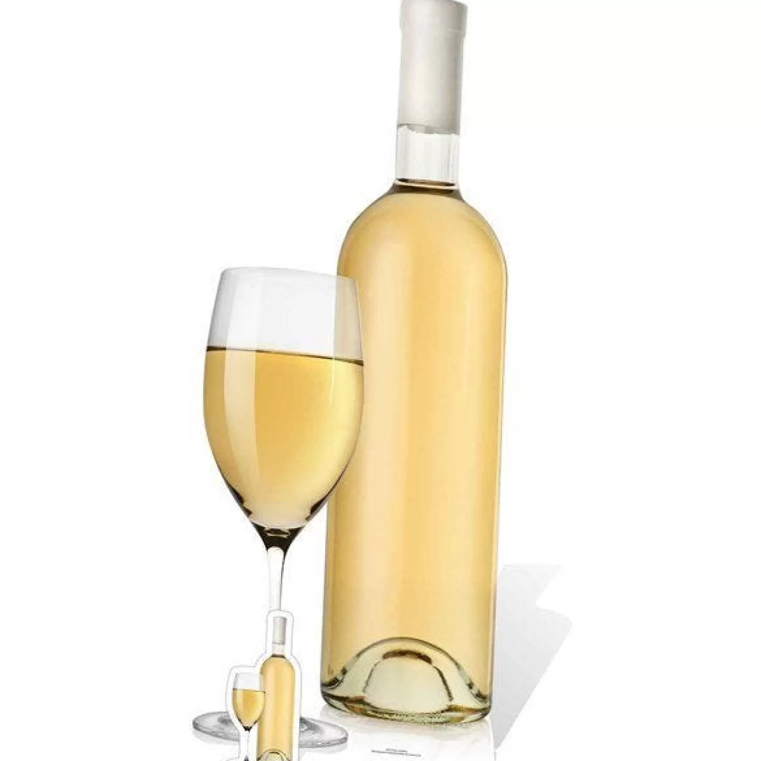 Hot Party Delights Bottle & Glass Of White Wine Cardboard Cutout - 184Cm X 73Cm
