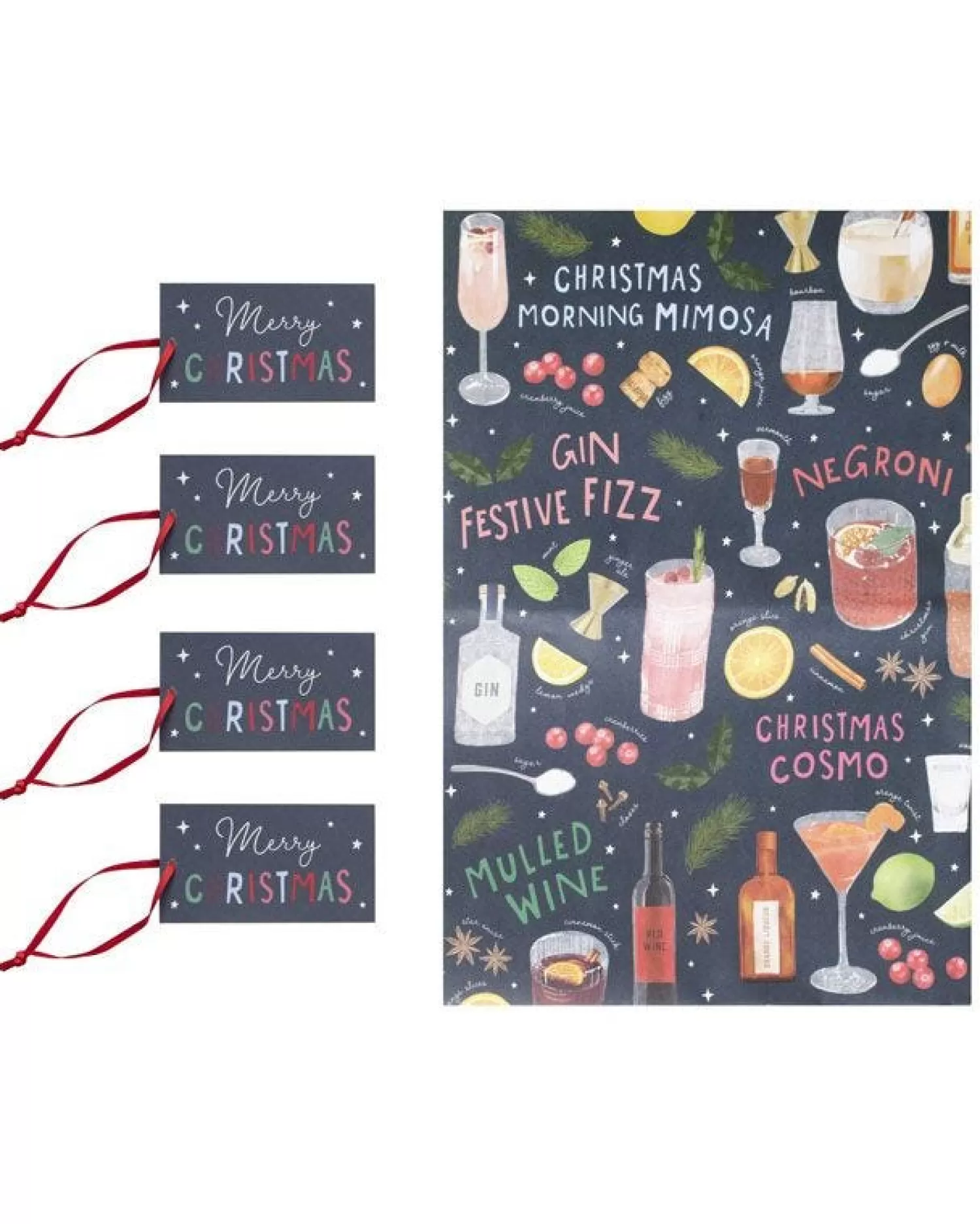Cocktails Wrap, Tag And Ribbon Gift Wrap<Party Delights Discount