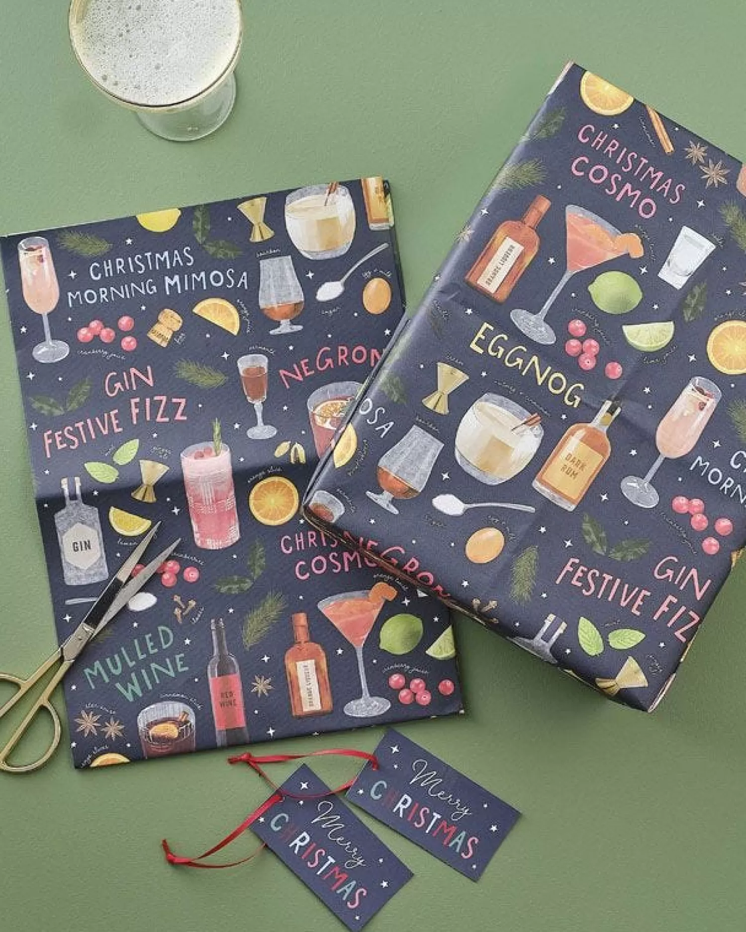 Cocktails Wrap, Tag And Ribbon Gift Wrap<Party Delights Discount