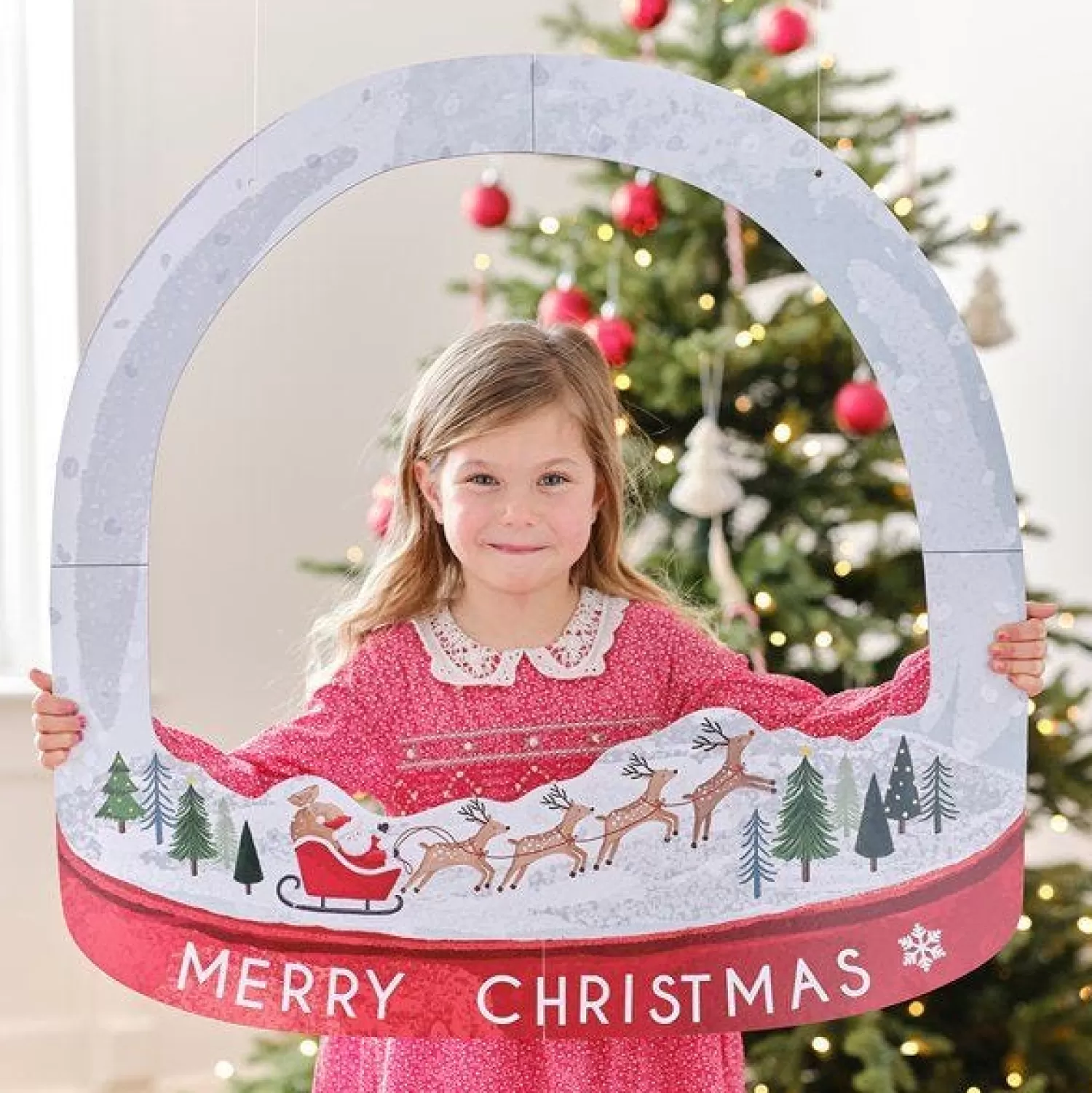 Customisable Snowglobe Christmas Photo Booth Frame<Party Delights Fashion