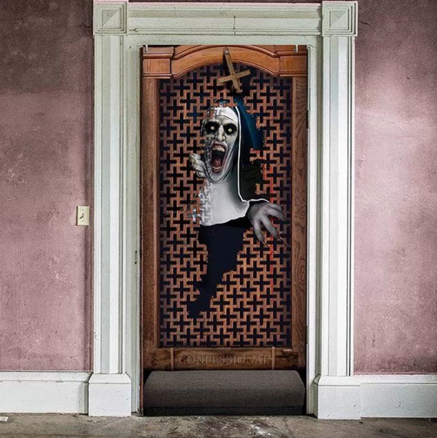 Evil Nun Door Decoration - 80Cm X 1.8M<Party Delights Sale