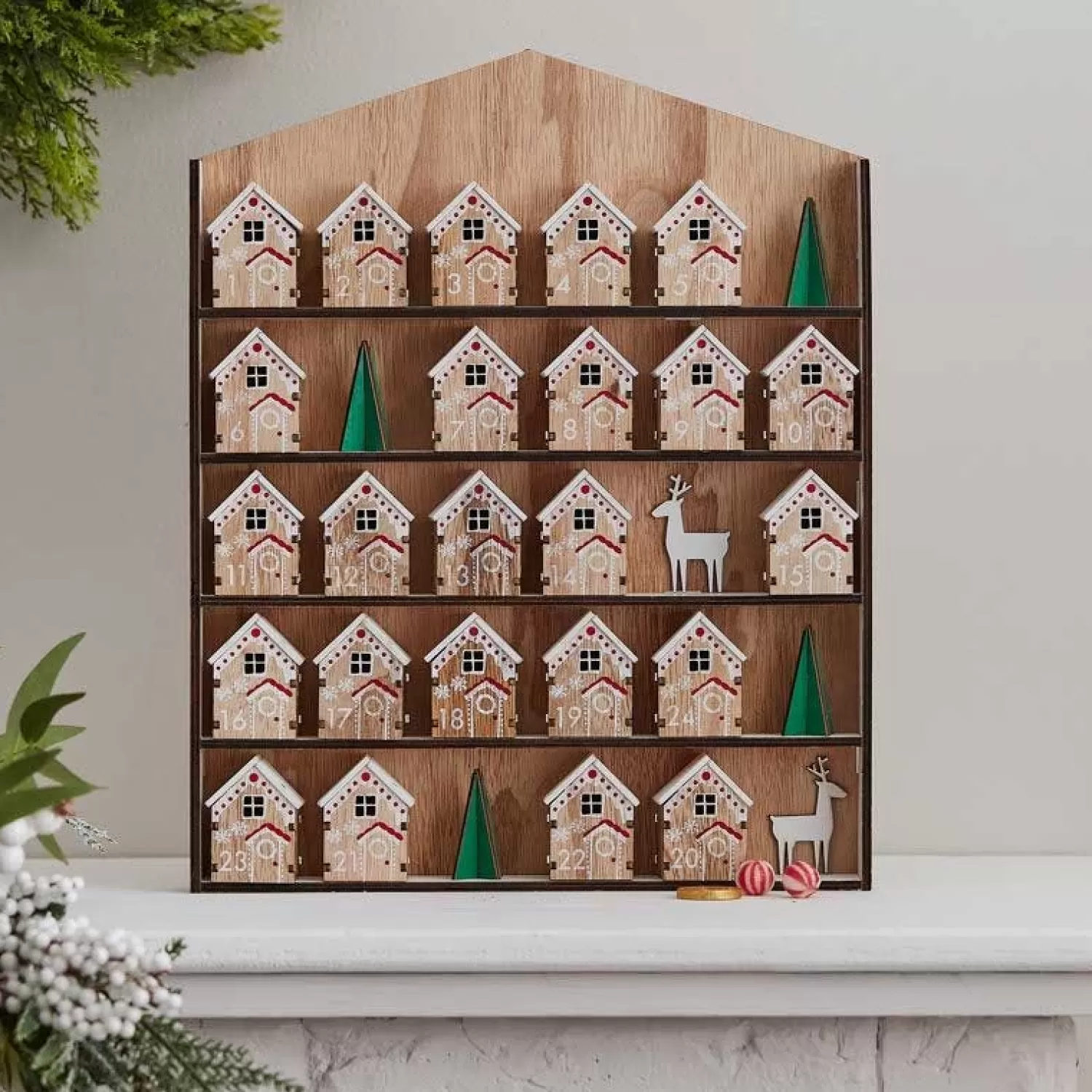 Fill Your Own Wooden House Advent Calendar - 37.5Cm X 30Cm<Party Delights Flash Sale