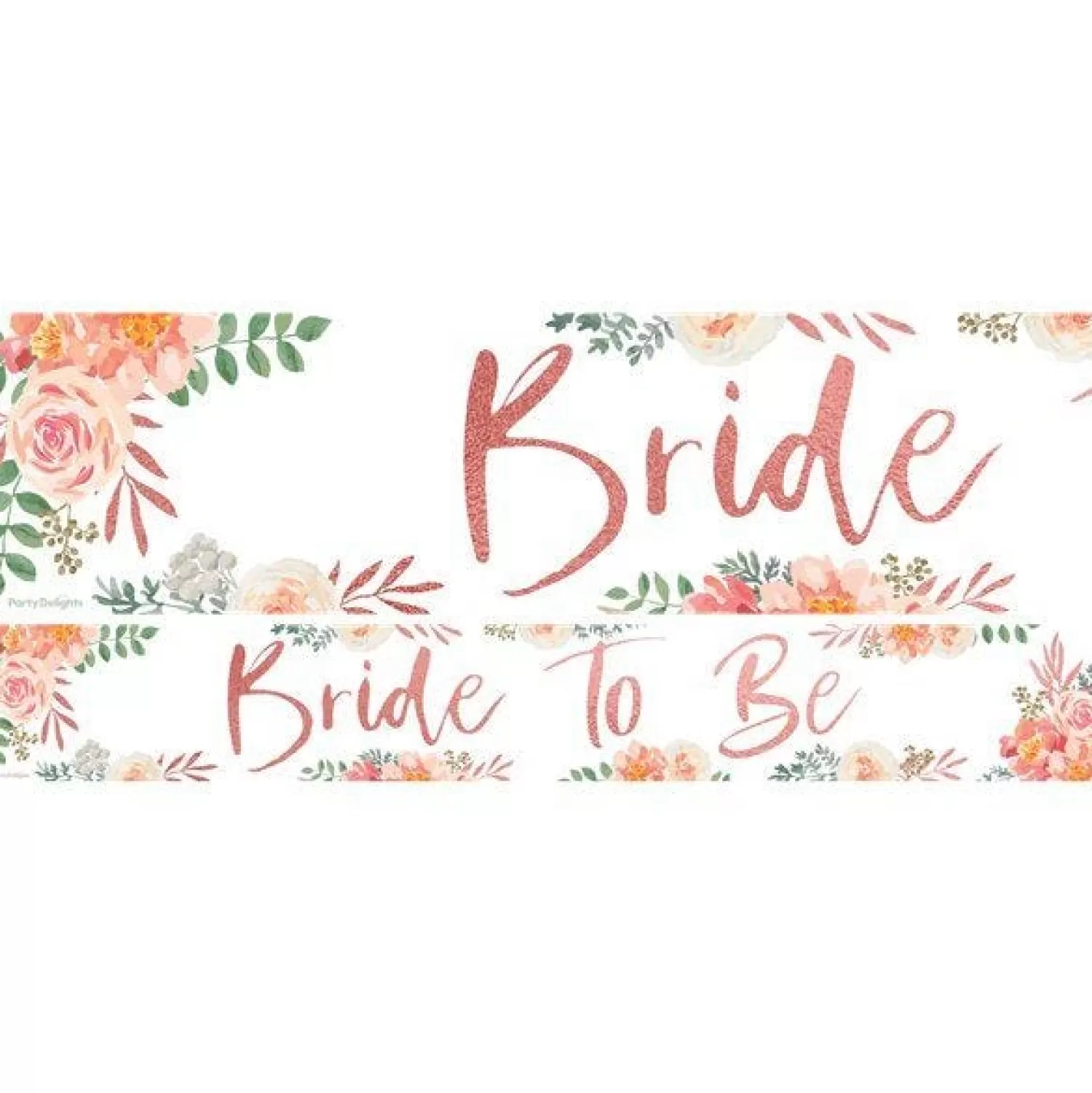 Cheap Party Delights Floral Hen Party 'Bride To Be' Paper Banners - 1M (3Pk)