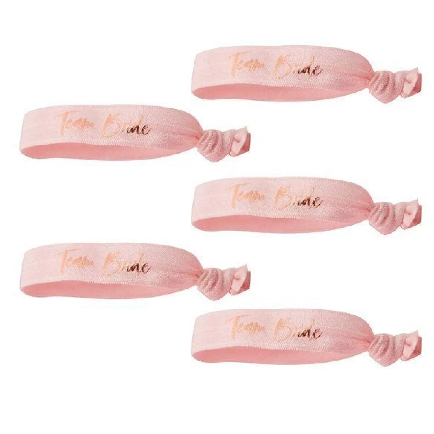 Hot Party Delights Floral Hen Party 'Team Bride' Rose Gold Foiled Wristbands (5Pk)
