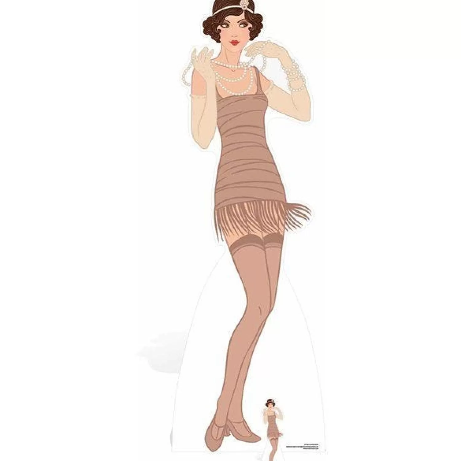 New Party Delights Gatsby 1920S Beige Flapper Girl Cardboard Cutout - 177Cm X 58Cm
