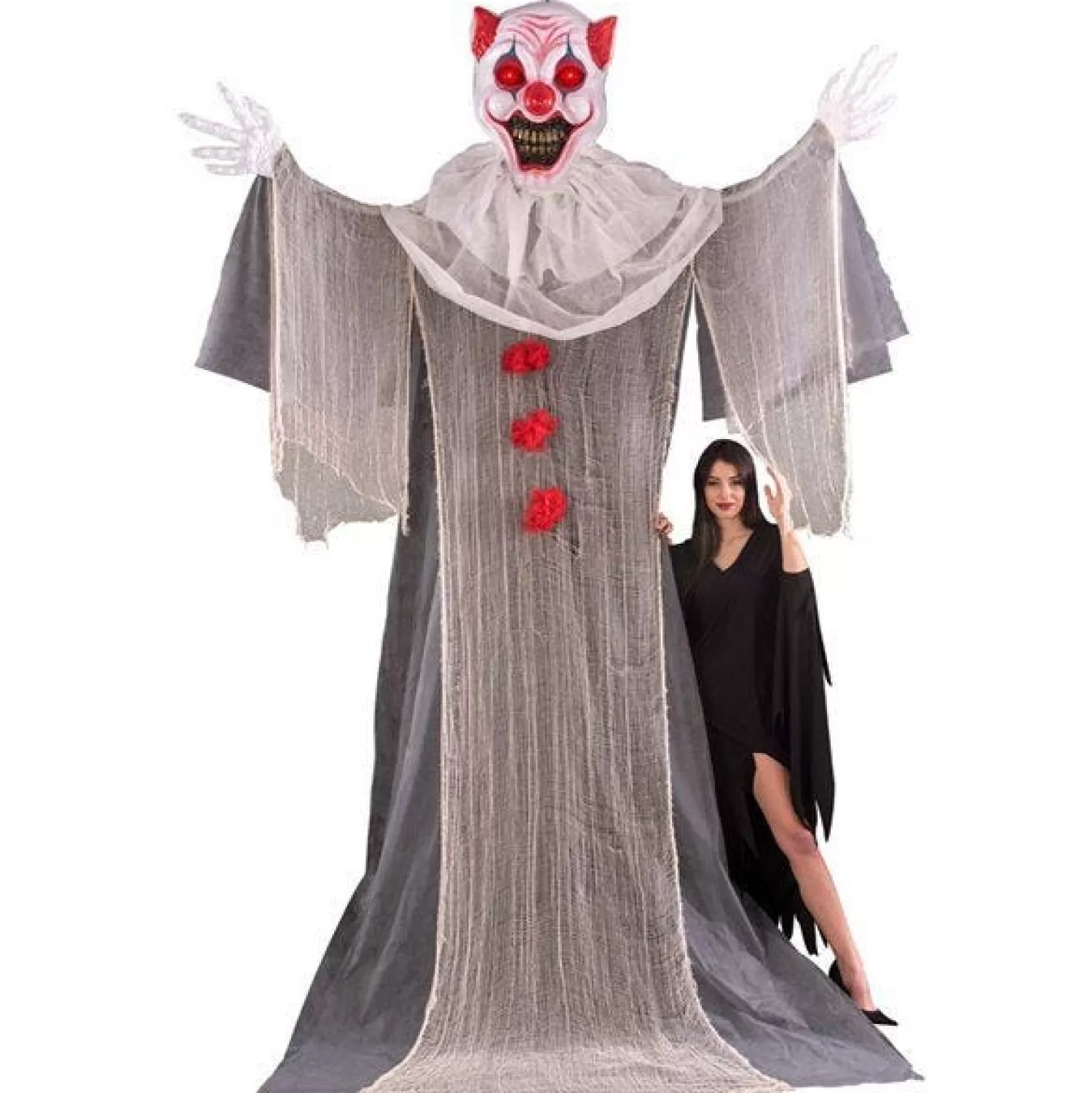 Giant Halloween Clown With Light Up Eyes - 3.6 X 2.4M<Party Delights Best