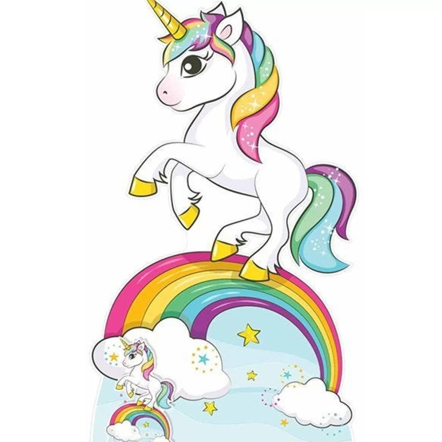 Online Party Delights Giant Rainbow Unicorn Cardboard Cutout - 163Cm X 95Cm