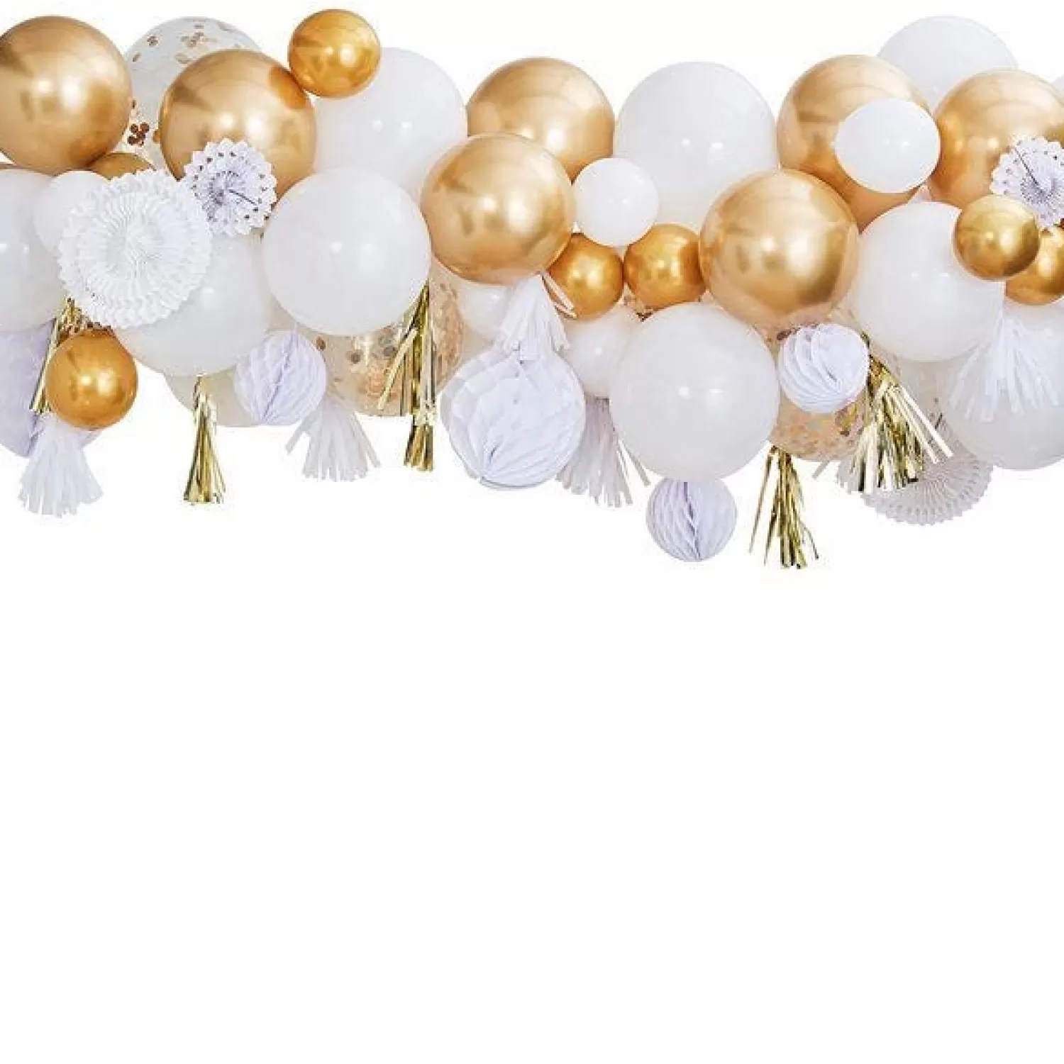 Outlet Party Delights Gold Mix Balloon Garland With Decorations - 80 Balloons