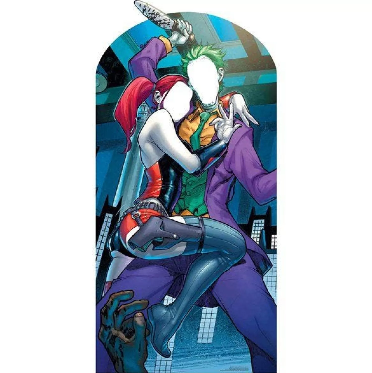 Cheap Party Delights Harley Quinn & The Joker Stand-In Cardboard Photo Prop - 192Cm X 93Cm