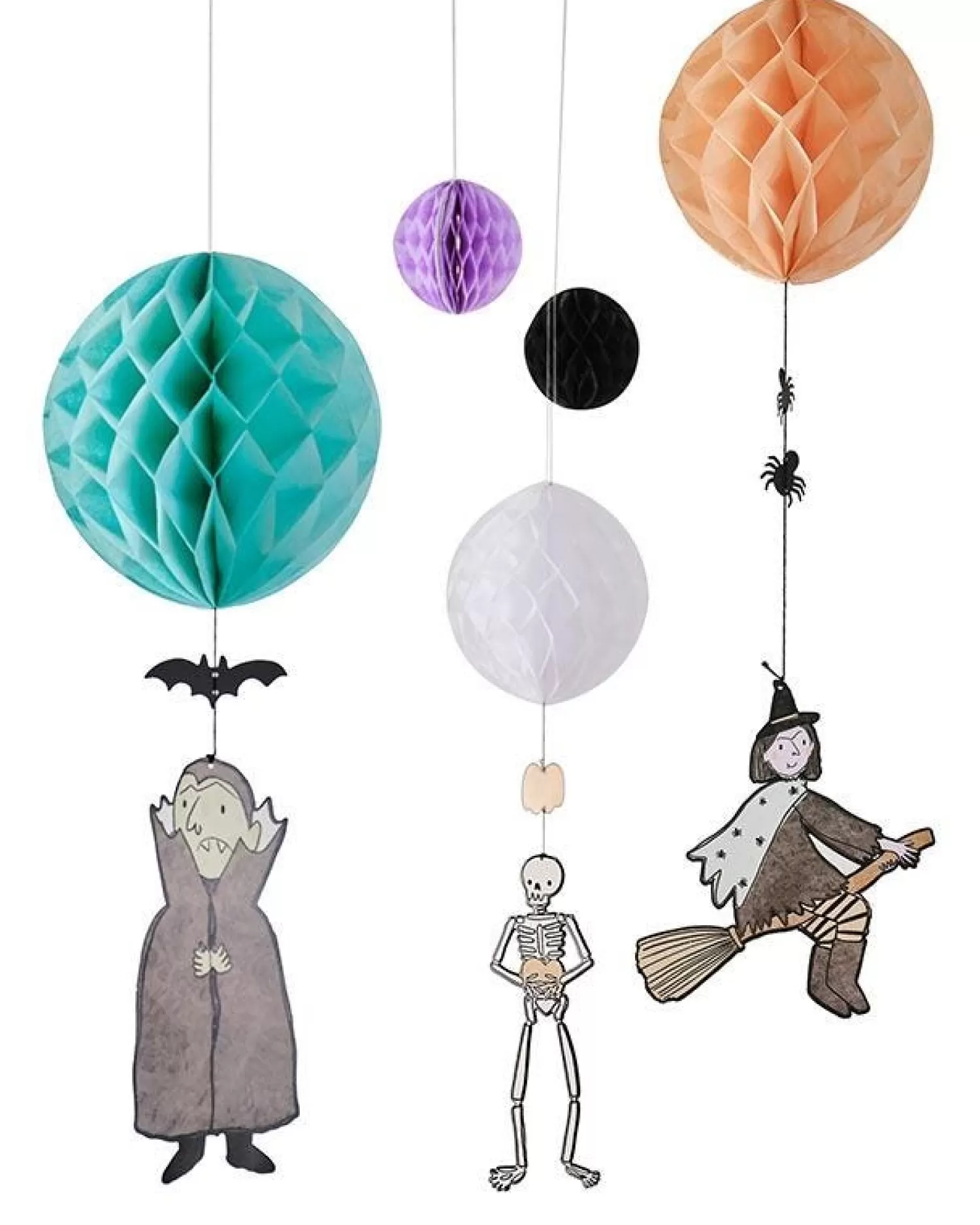 Honeycomb Paper Hanging Decorations With Characters (5Pk)<Party Delights Cheap