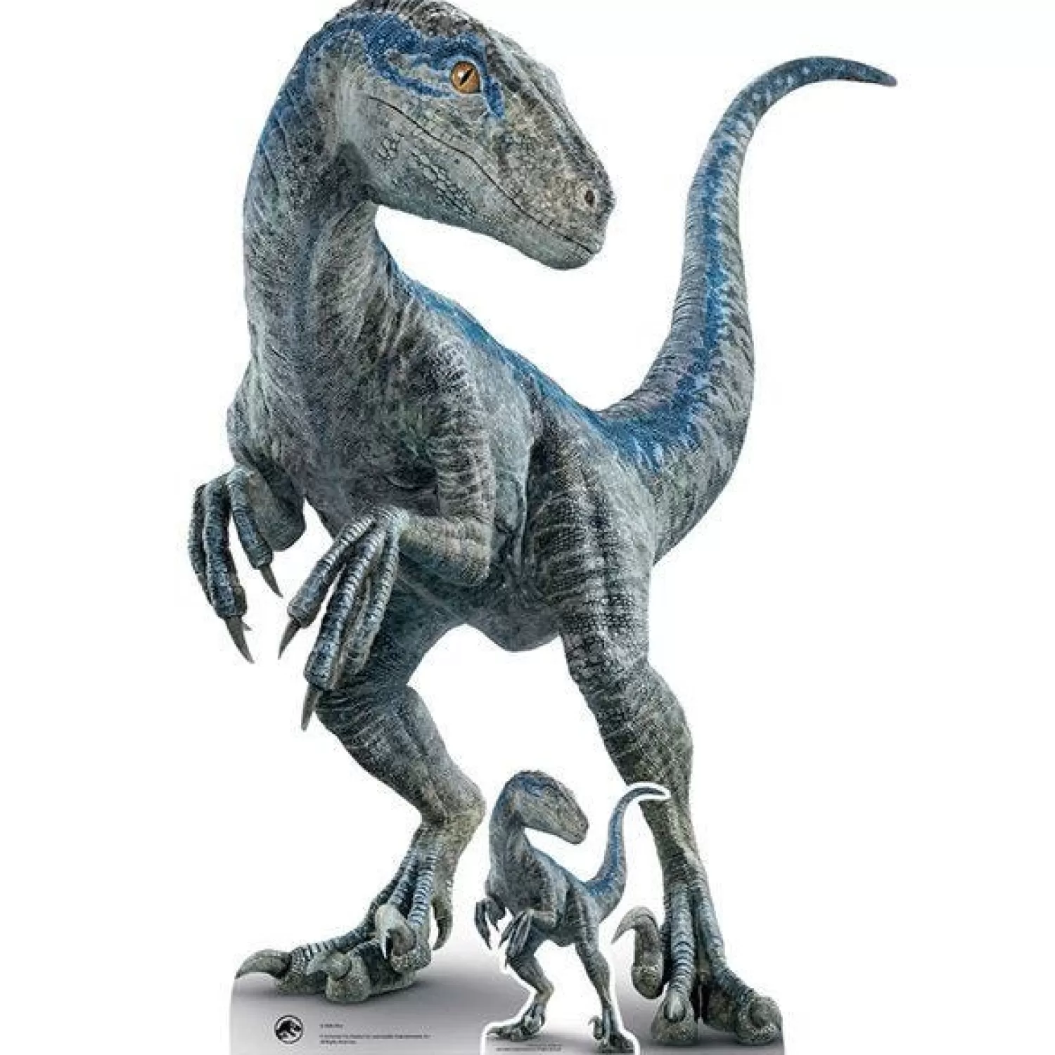 Hot Party Delights Life Size Jurassic World Dominion Mother Blue Raptor Cardboard Cutout - 135Cm X 90Cm