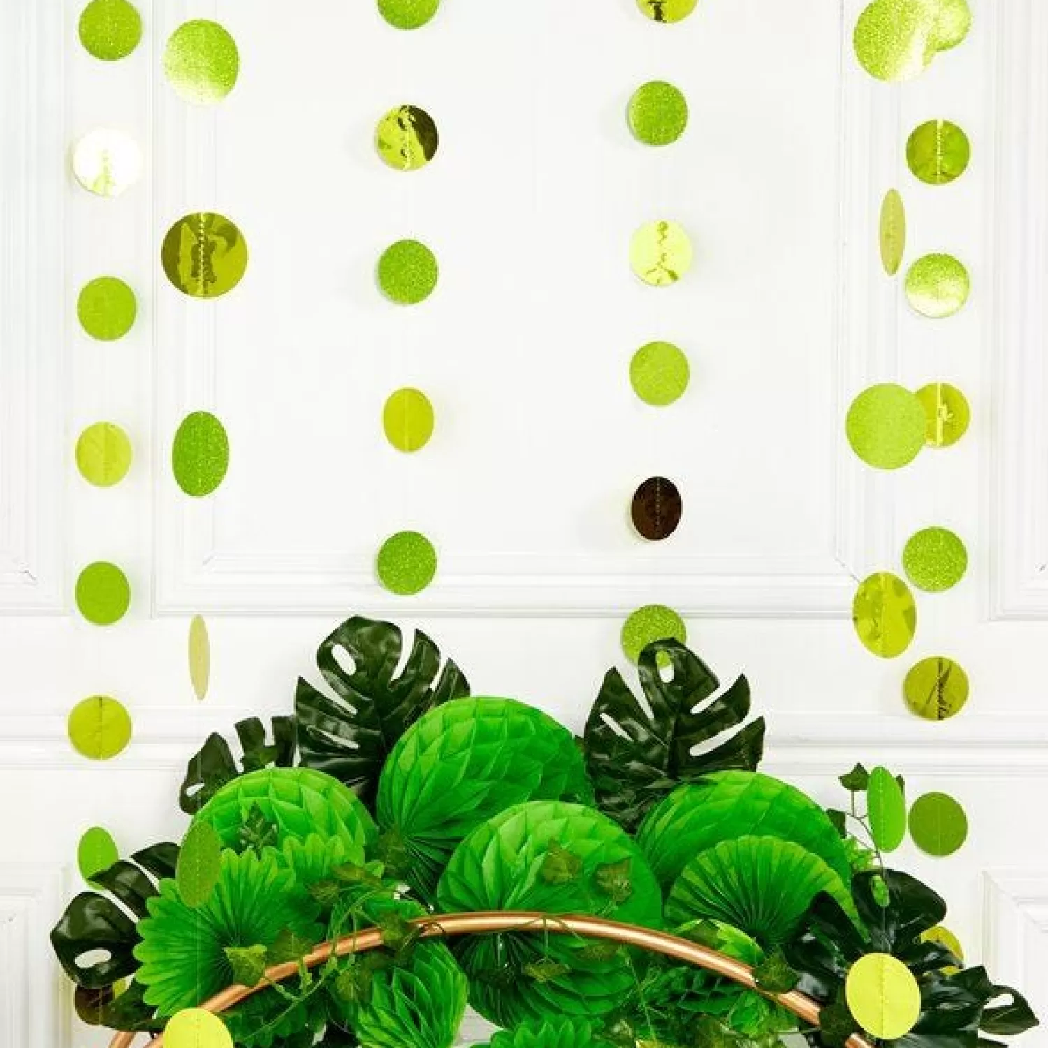 Store Party Delights Lime Green Glitter Hanging String Decorations - 2.1M (6Pk)