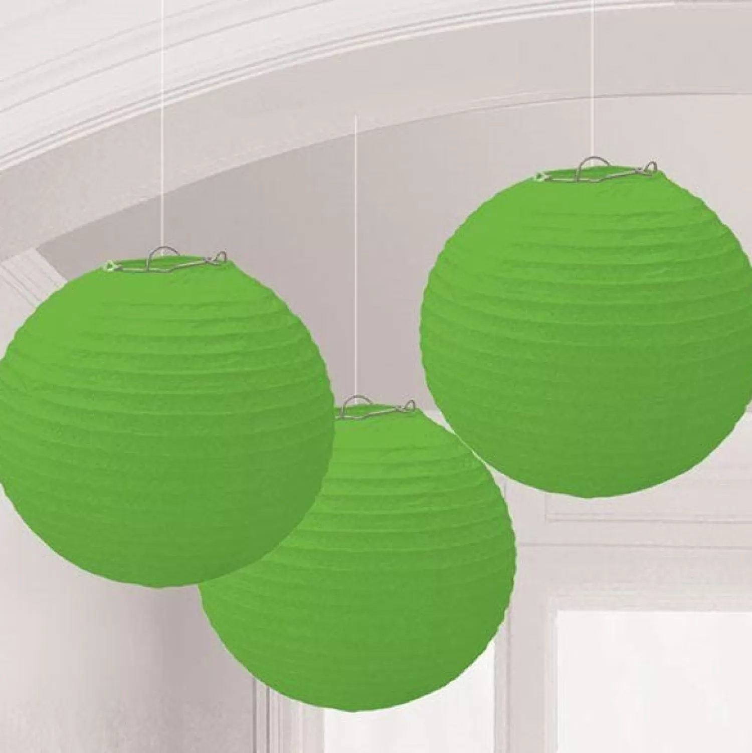 Best Sale Party Delights Lime Green Paper Lantern Decorations - 24Cm (3Pk)