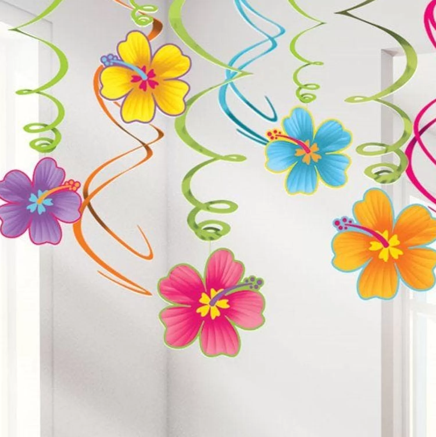 Discount Party Delights Luau Hanging Swirls - 60Cm Hawaiian Decoration (12Pk)