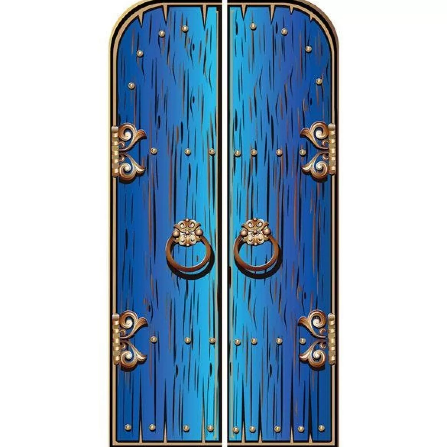 Flash Sale Party Delights Magical Double Doors Blue Cardboard Cutout - 191Cm X 94Cm