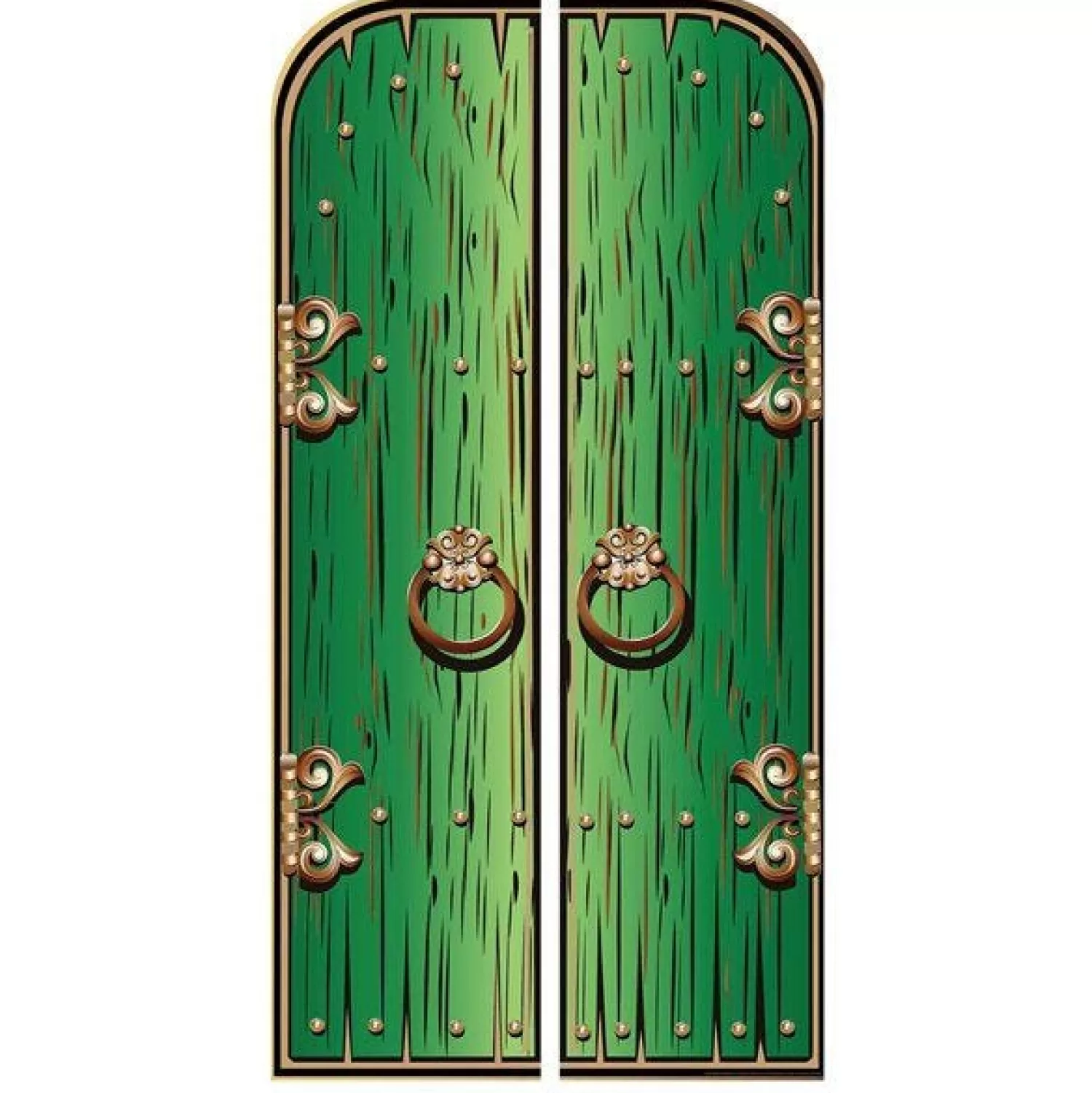 Store Party Delights Magical Double Doors Green Cardboard Cutout - 191Cm X 94Cm