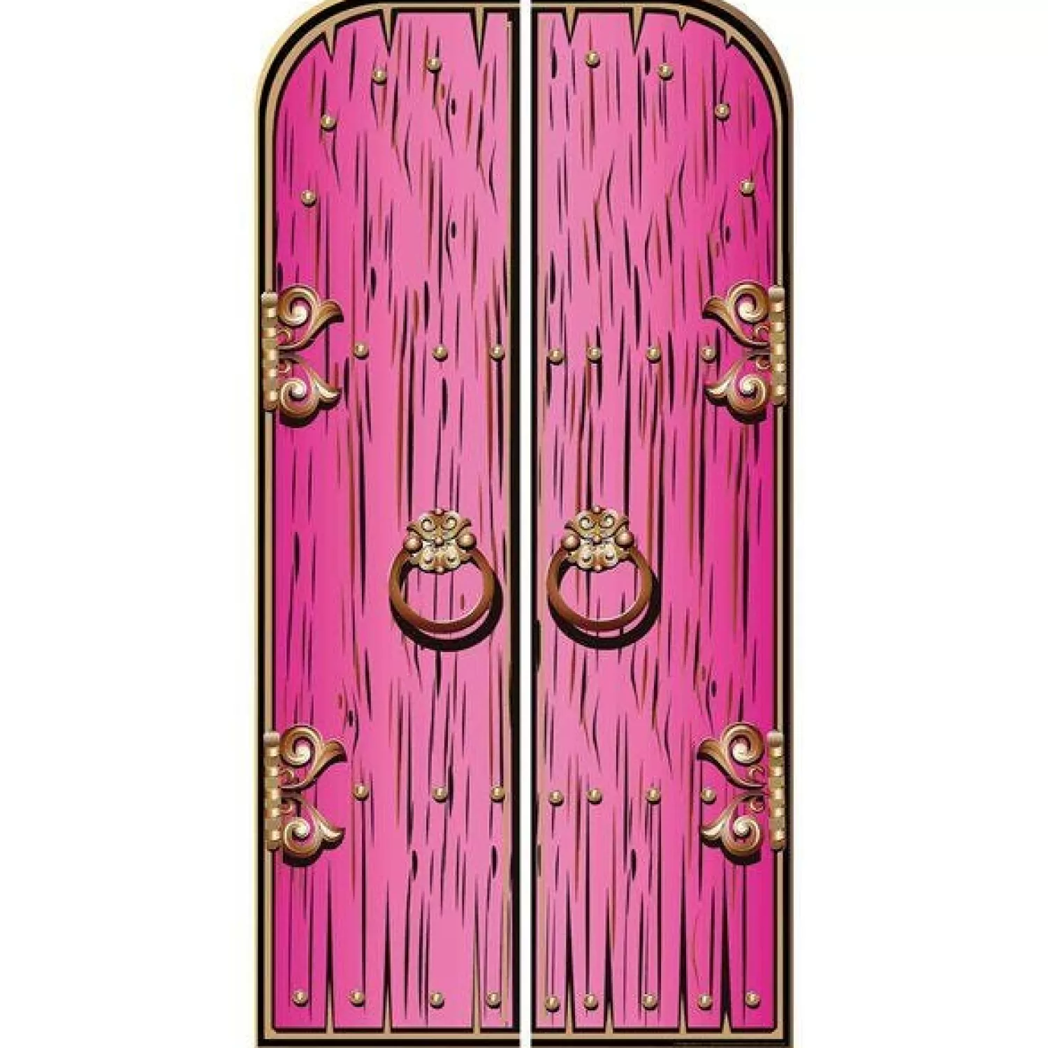 Best Party Delights Magical Double Doors Pink Cardboard Cutout - 191Cm X 94Cm