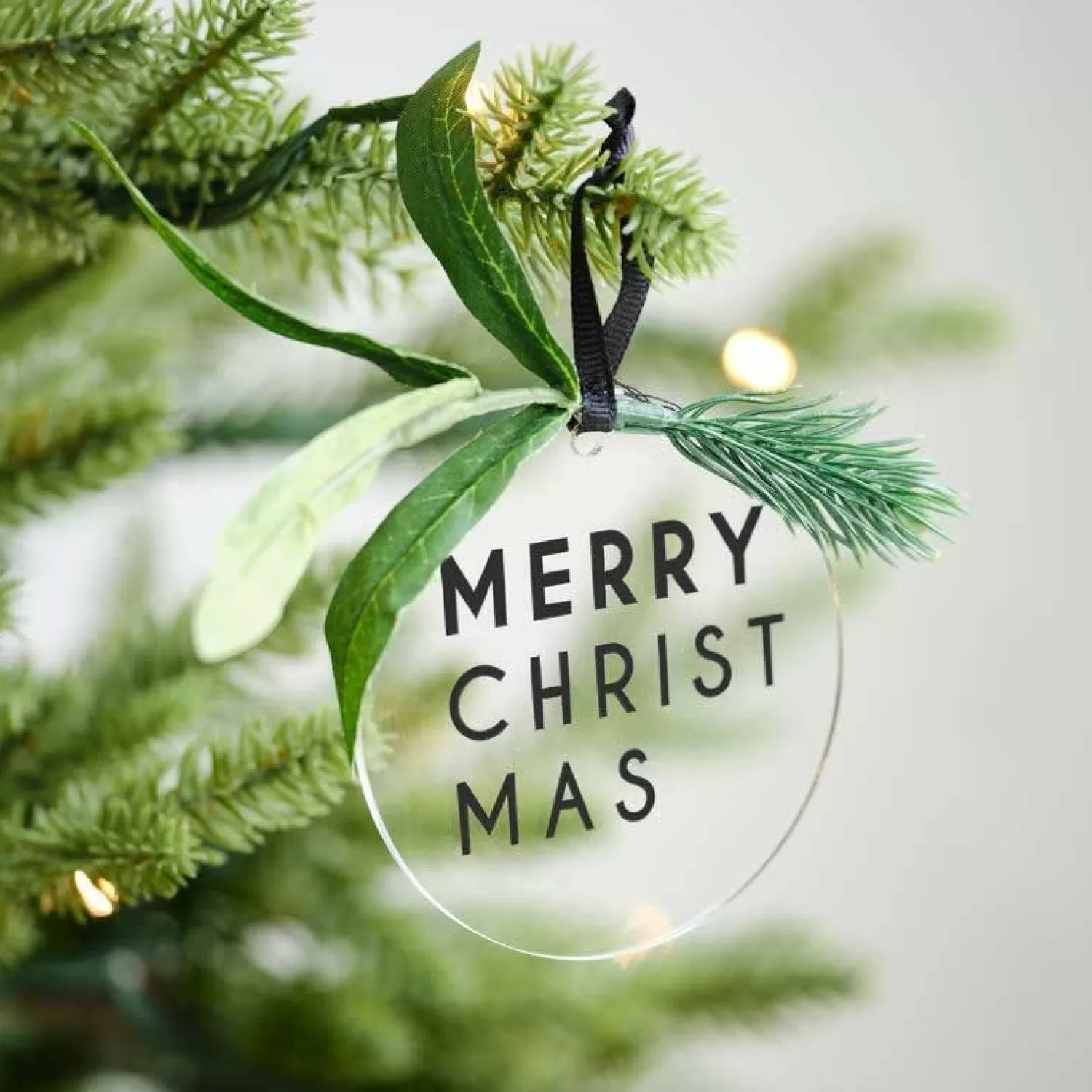 Merry Christmas With Foliage Tree Decorations (4Pk)<Party Delights Discount