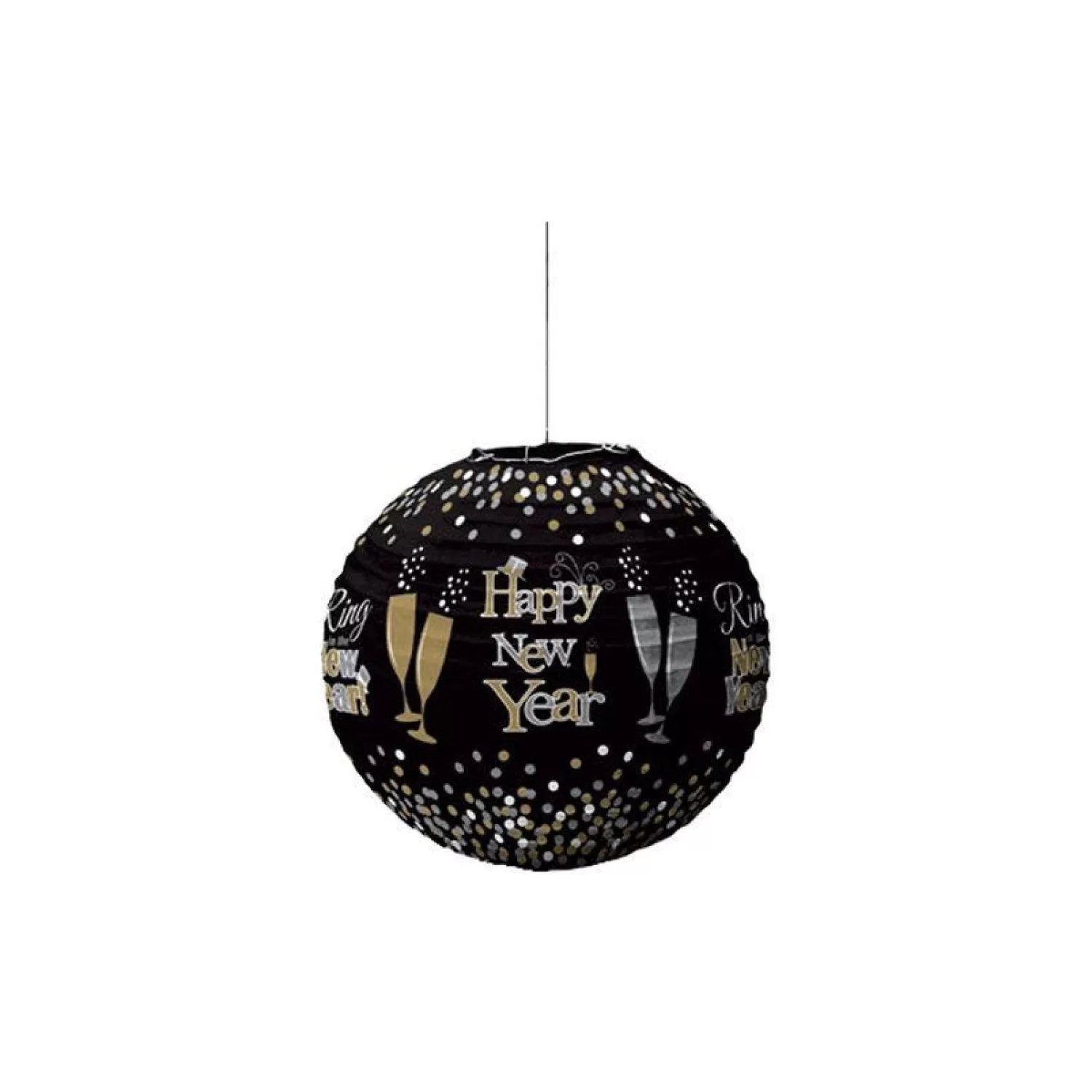 Fashion Party Delights Metallic New Year's Eve Lantern Decorations - 24Cm (3Pk)