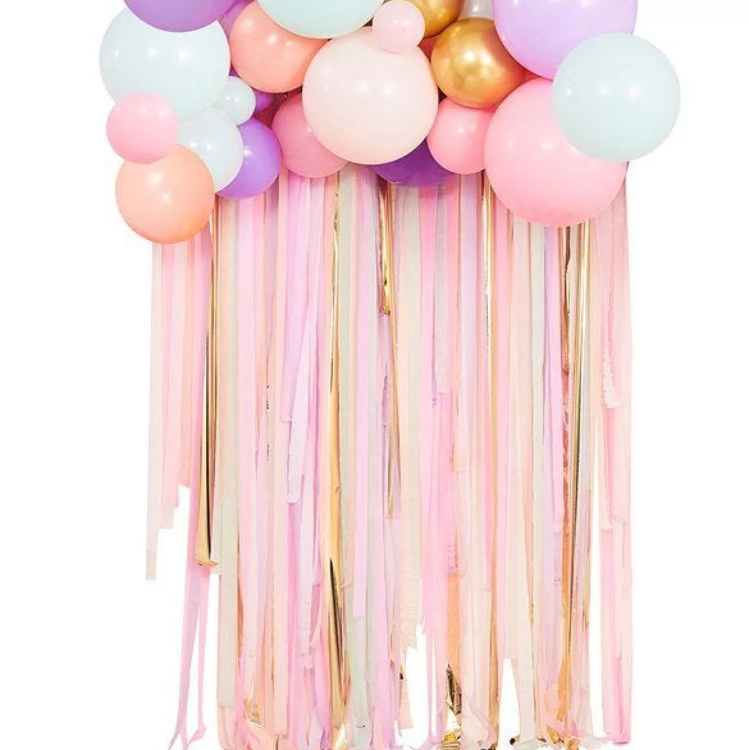 Store Party Delights Mix It Up Pastel Streamer & Balloon Garland Backdrop Kit - 75 Balloons