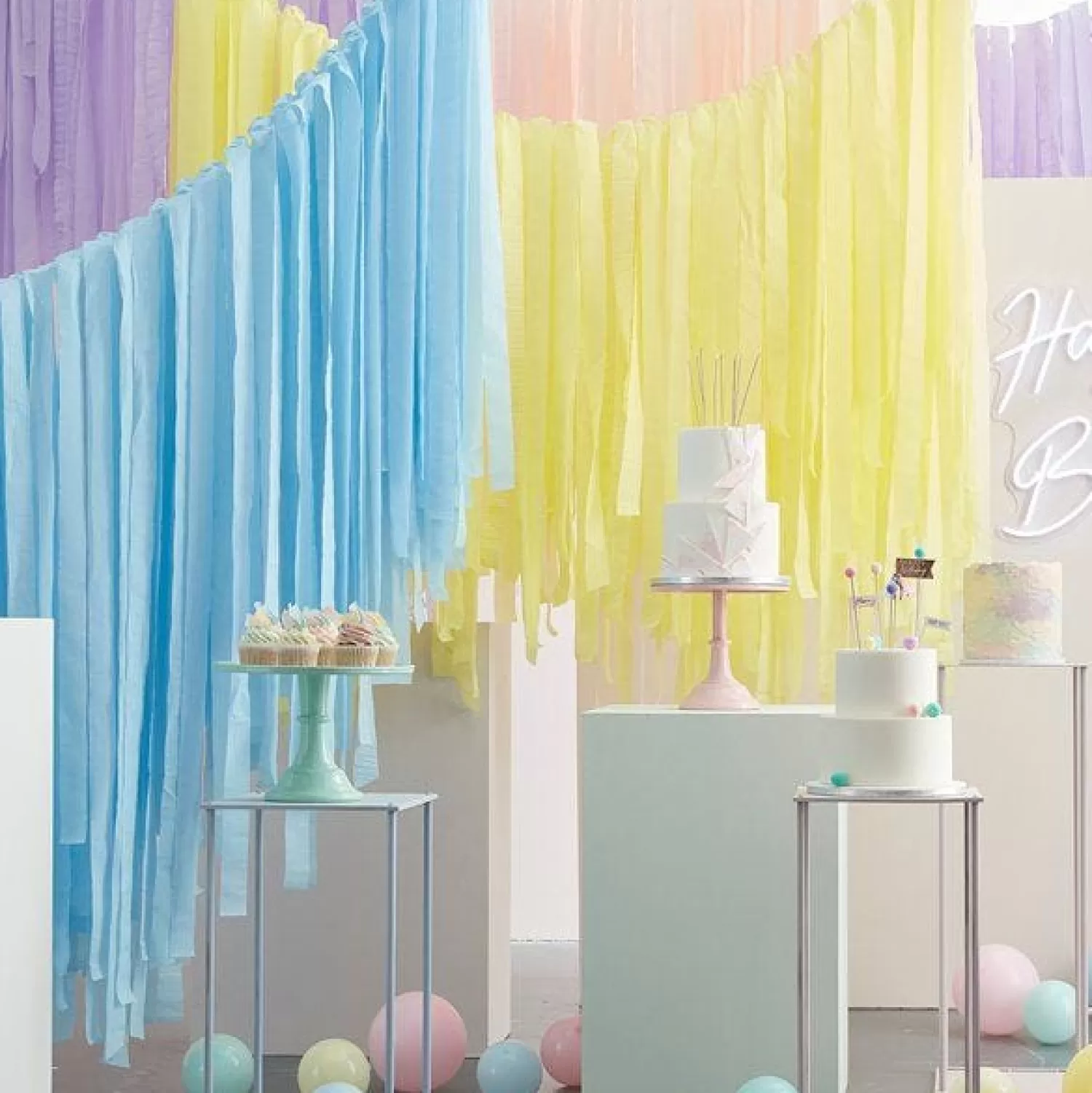 Cheap Party Delights Mix It Up Pastel Streamer Ceiling Decoration