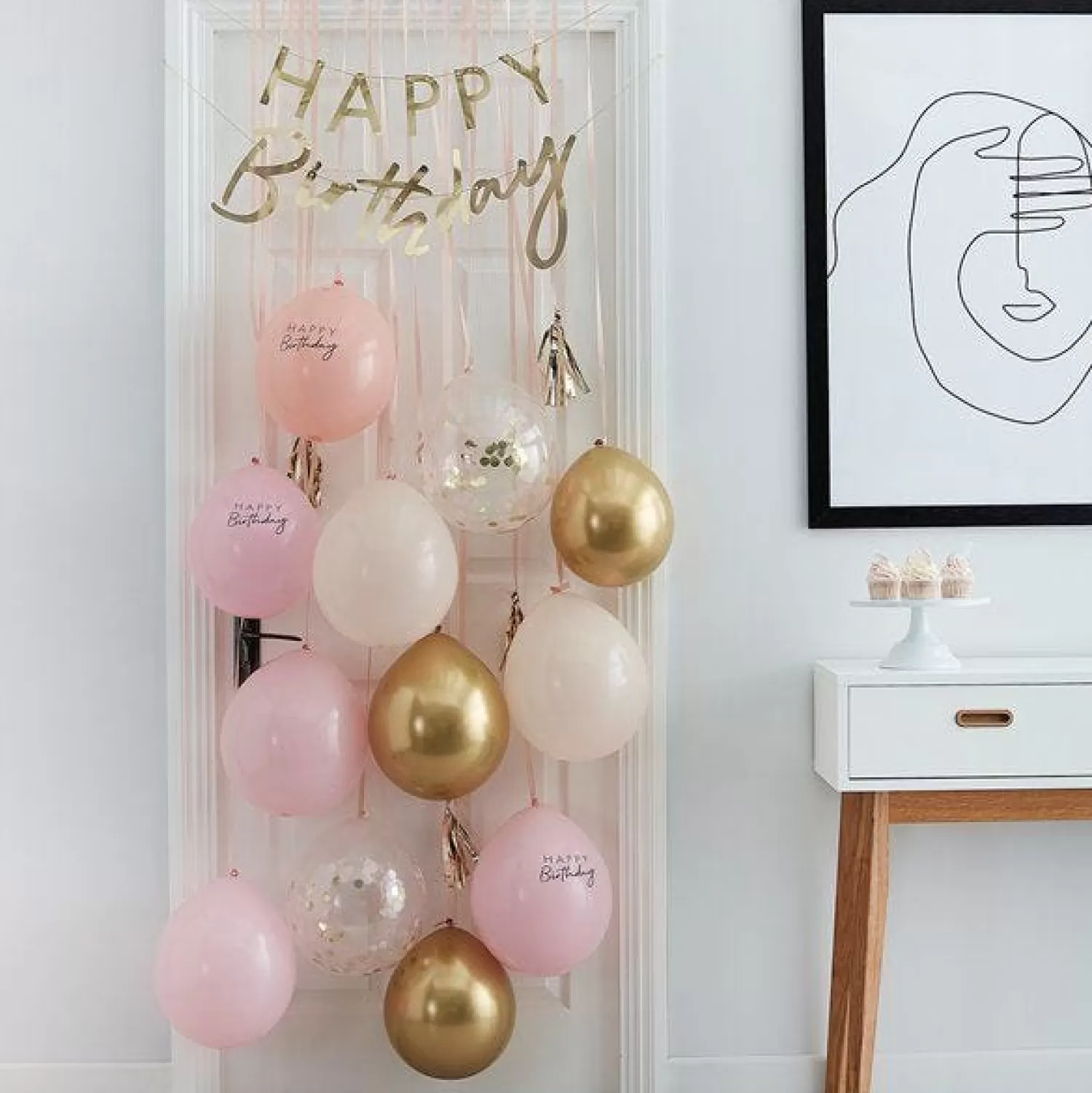 Cheap Party Delights Mix It Up Pink & Gold Birthday Door Decorating Kit