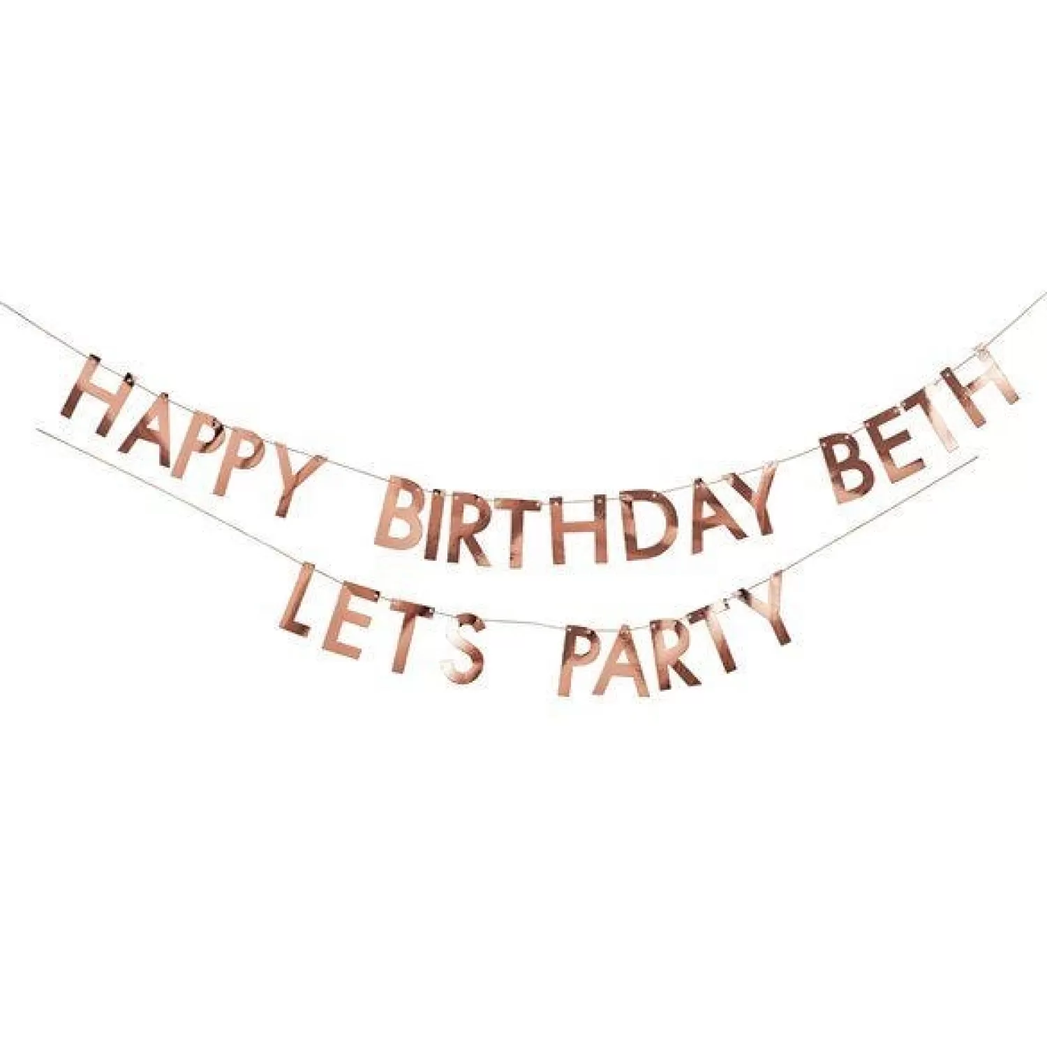 New Party Delights Mix It Up Rose Gold Personalised 'Happy Birthday' Paper Banner - 4M
