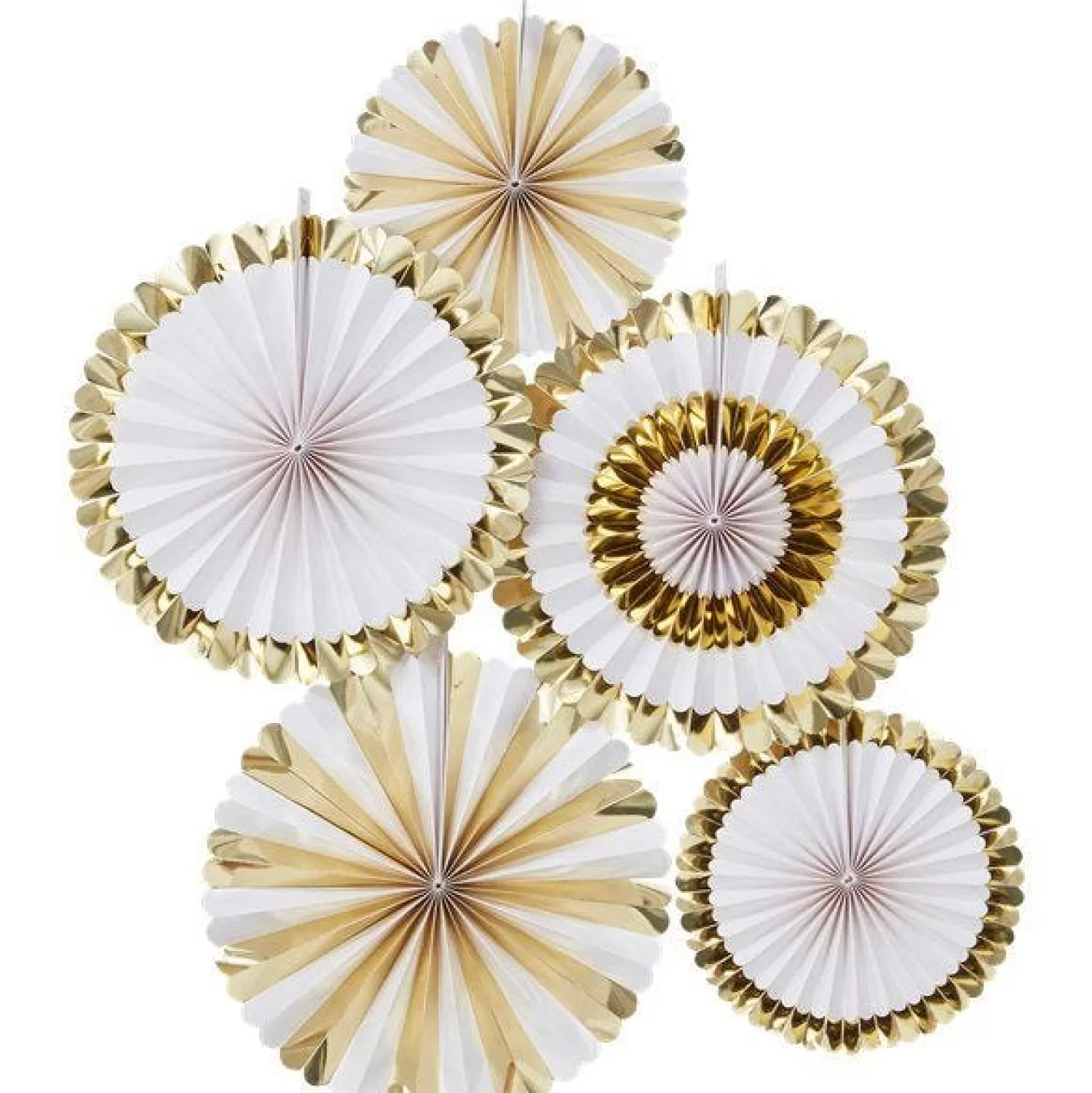 Best Party Delights Oh Baby Gold Foiled Fan Decorations (5Pk)