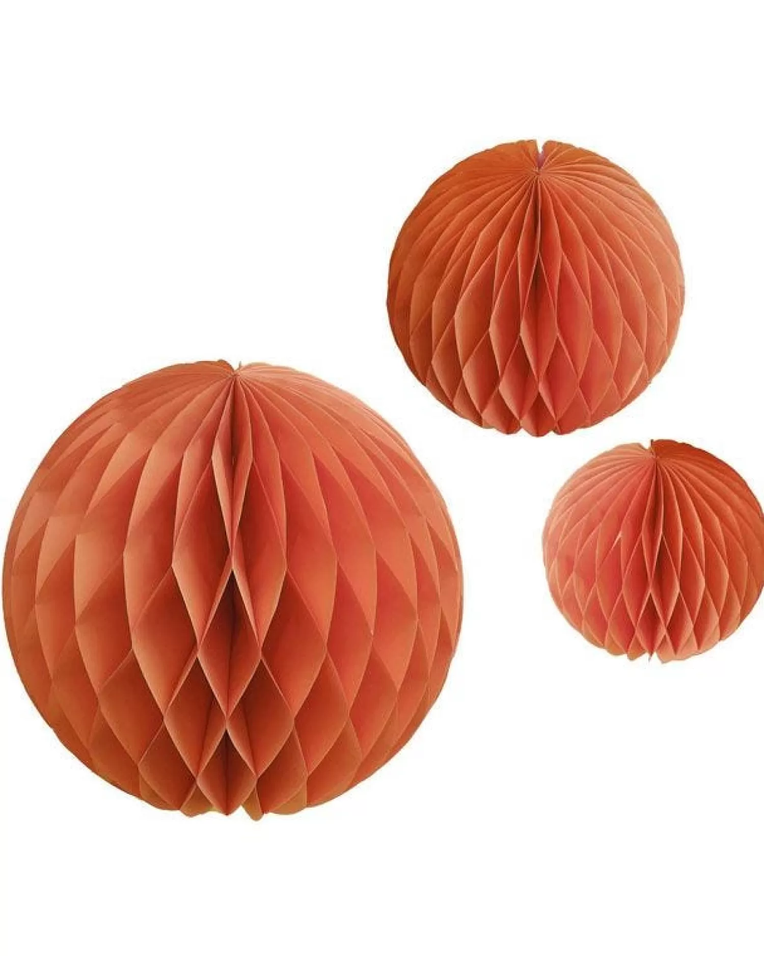 Orange Paper Honeycomb Hanging Decorations (3Pk)<Party Delights Best