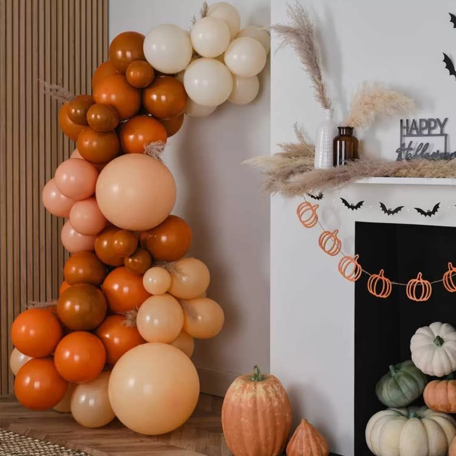Fashion Party Delights Orange, Sand And Peach Halloween Balloon Arch - 80 Balloons