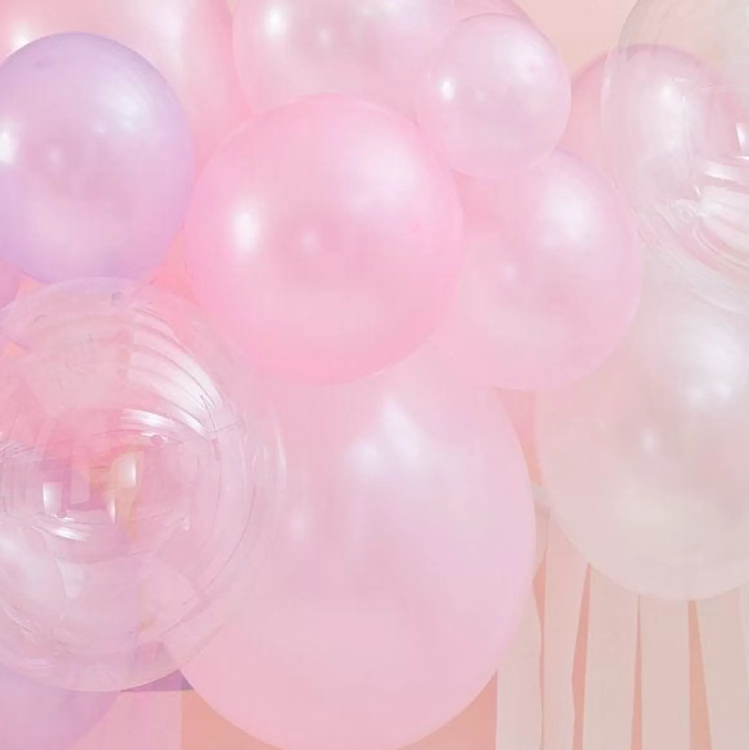 Cheap Party Delights Pastel, Pearl & Ivory Balloon Arch With Streamers - 50 Balloons